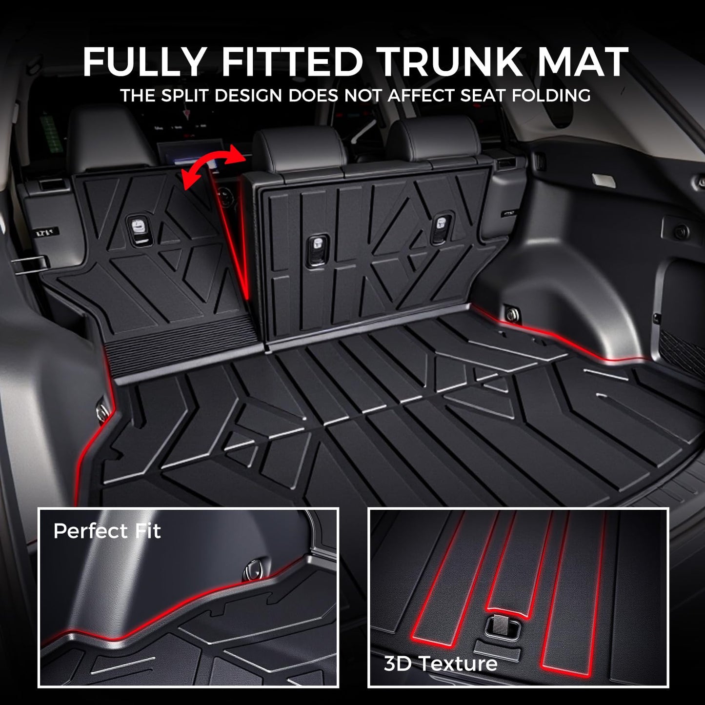 SSESS Custom Fit TPE Car Floor Mats & Cargo Liner Set for Toyota RAV4 2025 2024-2019 (Not for Hybrid), All-Weather Anti-Slip Protection with 3D Waterproof High-Edge & Original Retention System