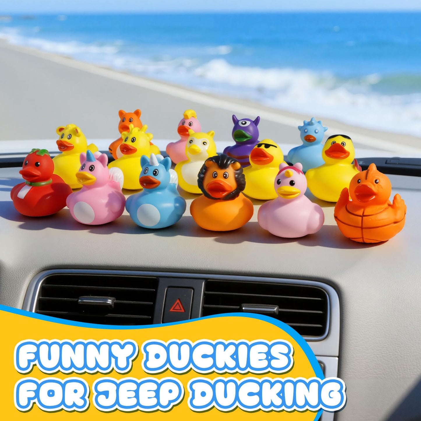 200 Pcs Rubber Ducks, Random Assortment Ducks Bulk for Jeeps Ducking, 2" Mini Rubber Duckies for Baby Toddler Bath Toys, Kids Pool Toys Birthday Gifts Party Favors