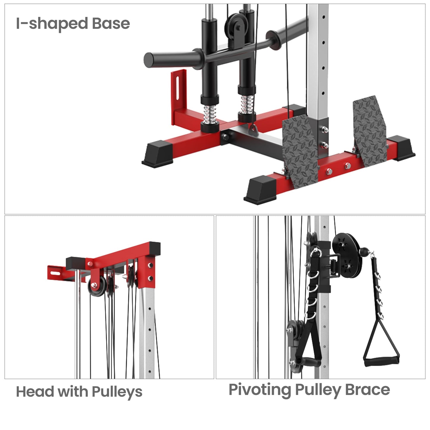 LAT Pull Down Machines, Dual Pulley Cable Machine with High & Low Stations, 20-Position Wall Mount LAT Tower for Cable Crossover, Row, Chest Press & Leg Exercises | Home Use
