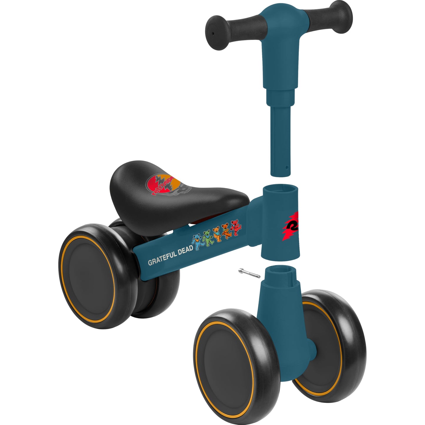 Retrospec Cricket 2 Baby Walker Balance Bike with 4 Wheels for Ages 12-24 Months - First Birthday Gift Toddler Bicycle Toy for 1 Year Old’s - Ride On Toys for Boys & Girls
