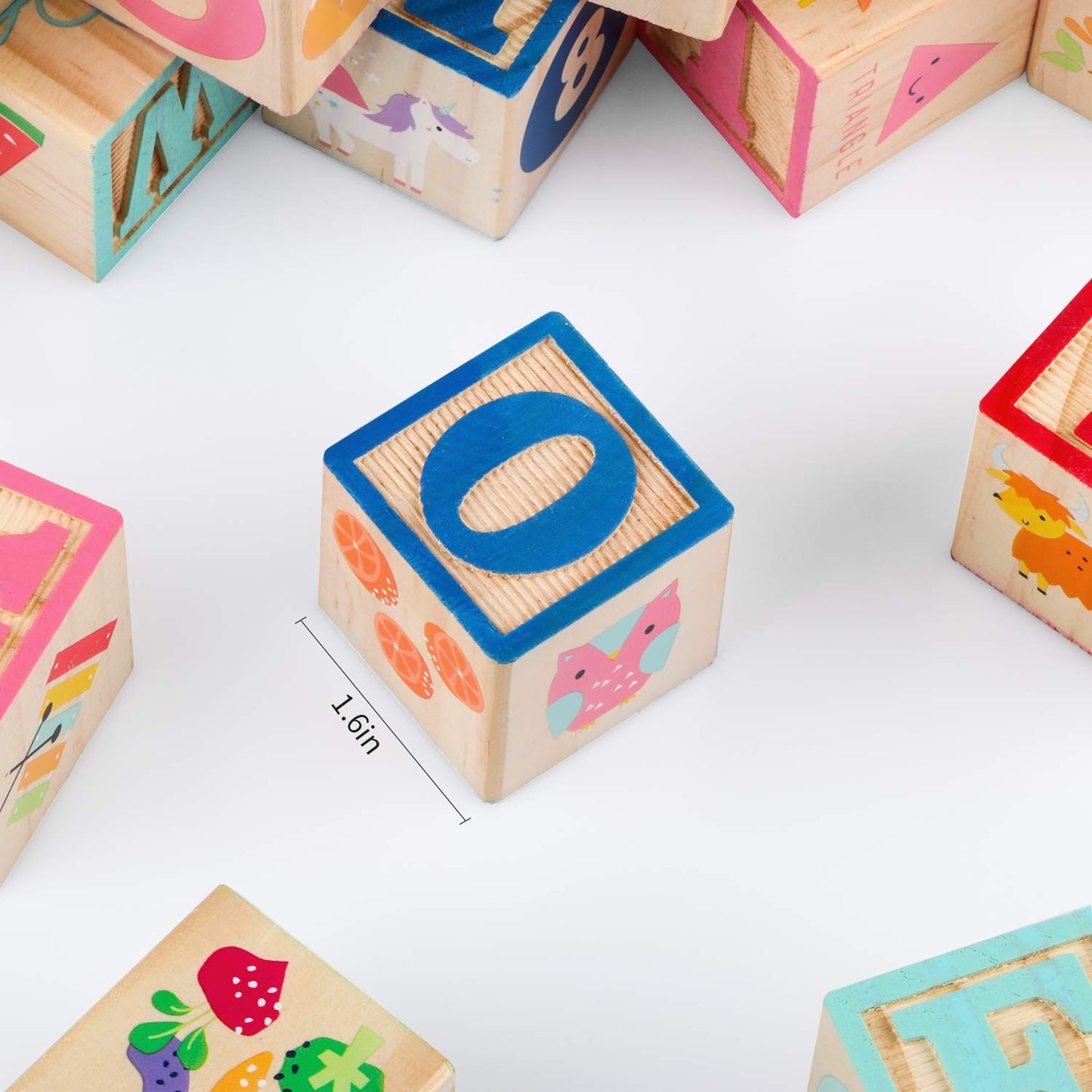 Joqutoys ABC Wooden Building Blocks for Toddlers 1-3 Large, 26 PCS Alphabet & Number Stacking Blocks, Educational Learning Toys for Boys Girls Kids Gifts 1.65''
