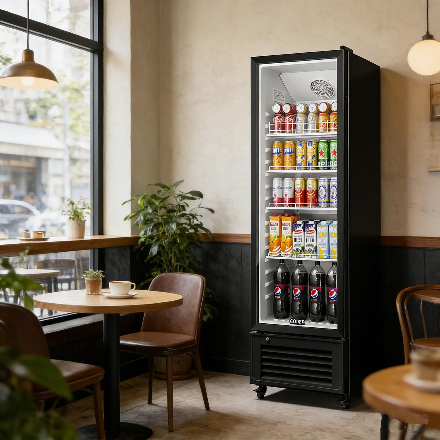 BODEGACOOLER Beverage Refrigerator, 326L/344 Qt Commercial Refrigerator For Kitchen, Home,Office and Garage, 312 Cans & 192 Bottles Display Refrigerator For Beer,Soda, Bar Cooler with Soft LED Light.