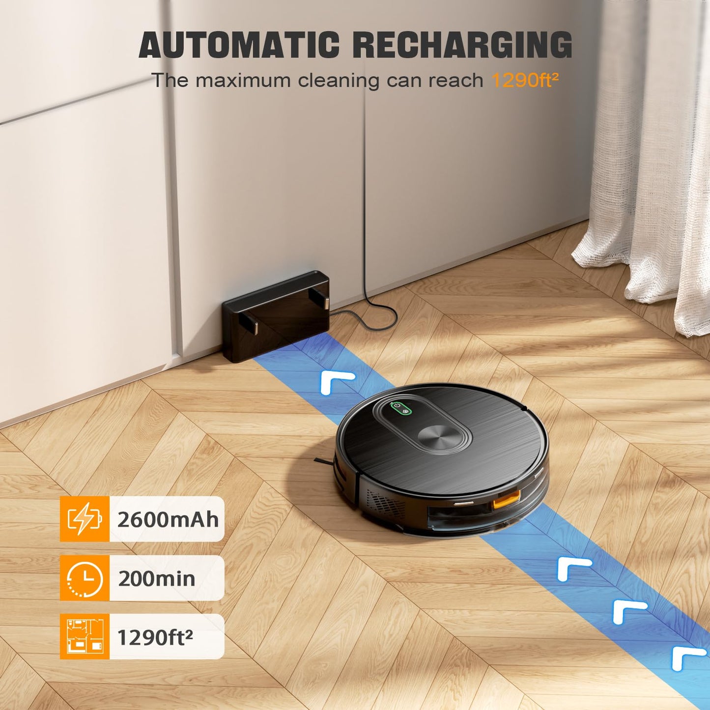 XIEBro Robot Vacuum and Mop Combo, 2 in 1 Robotic Vacuums Cleaner with 6500Pa Max Suction, App/Wi-Fi/Voice, Robot Vacuum with Schedule, Self-Charging, Slim, for Pet Hair, Hard Floor, Carpet
