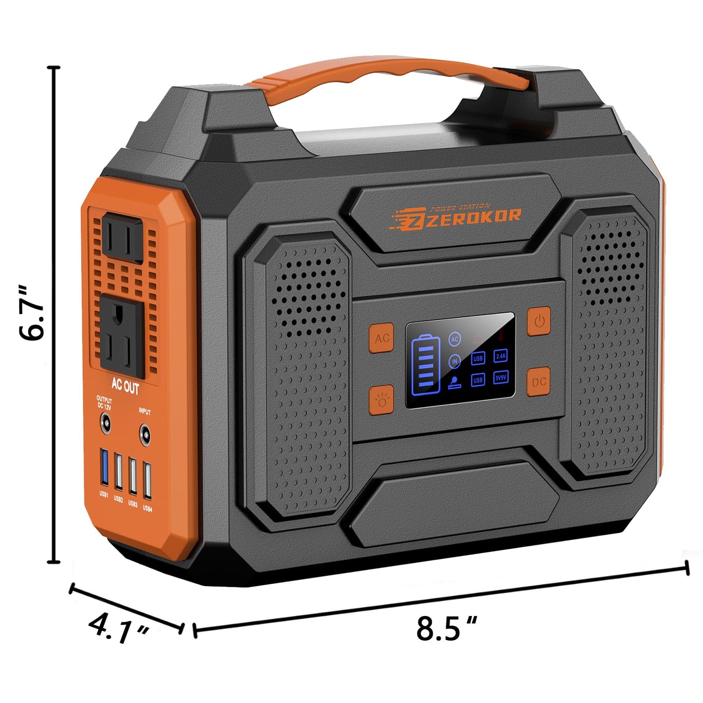 300W Portable Solar Power Station Generator with Foldable 60W Solar Panel Charger, 120W 110V Portable Power Bank with AC Outlet for Camping RV Van Home Outdoor Adventure Backup with USB C