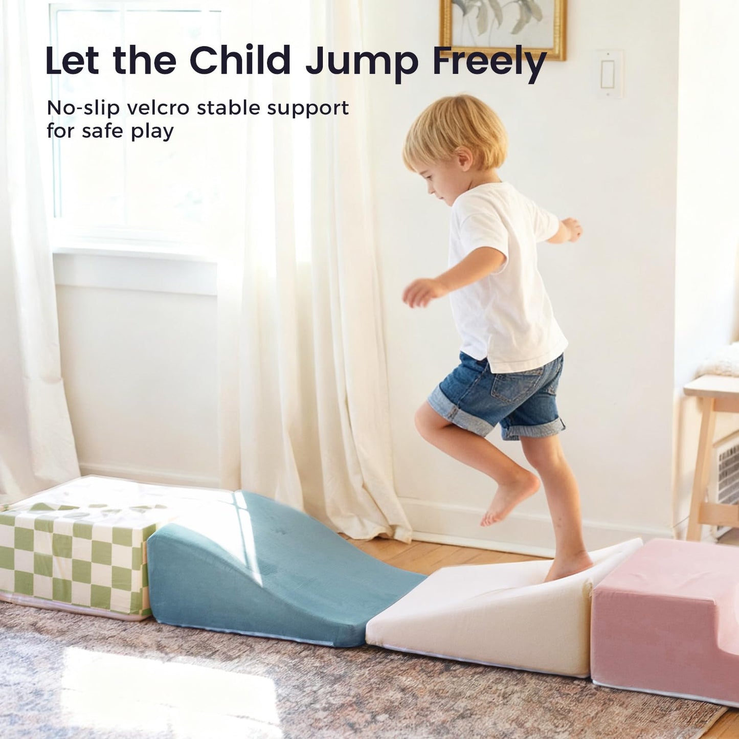 Tiny Land Soft Foam Climbing Blocks for Toddlers, 6-Piece Baby Foam Climbing Blocks, Indoor Playground Climbing Toys, Ideal Gift for Kids Activity Crawling and Sliding Foam Play Set (Morandi)