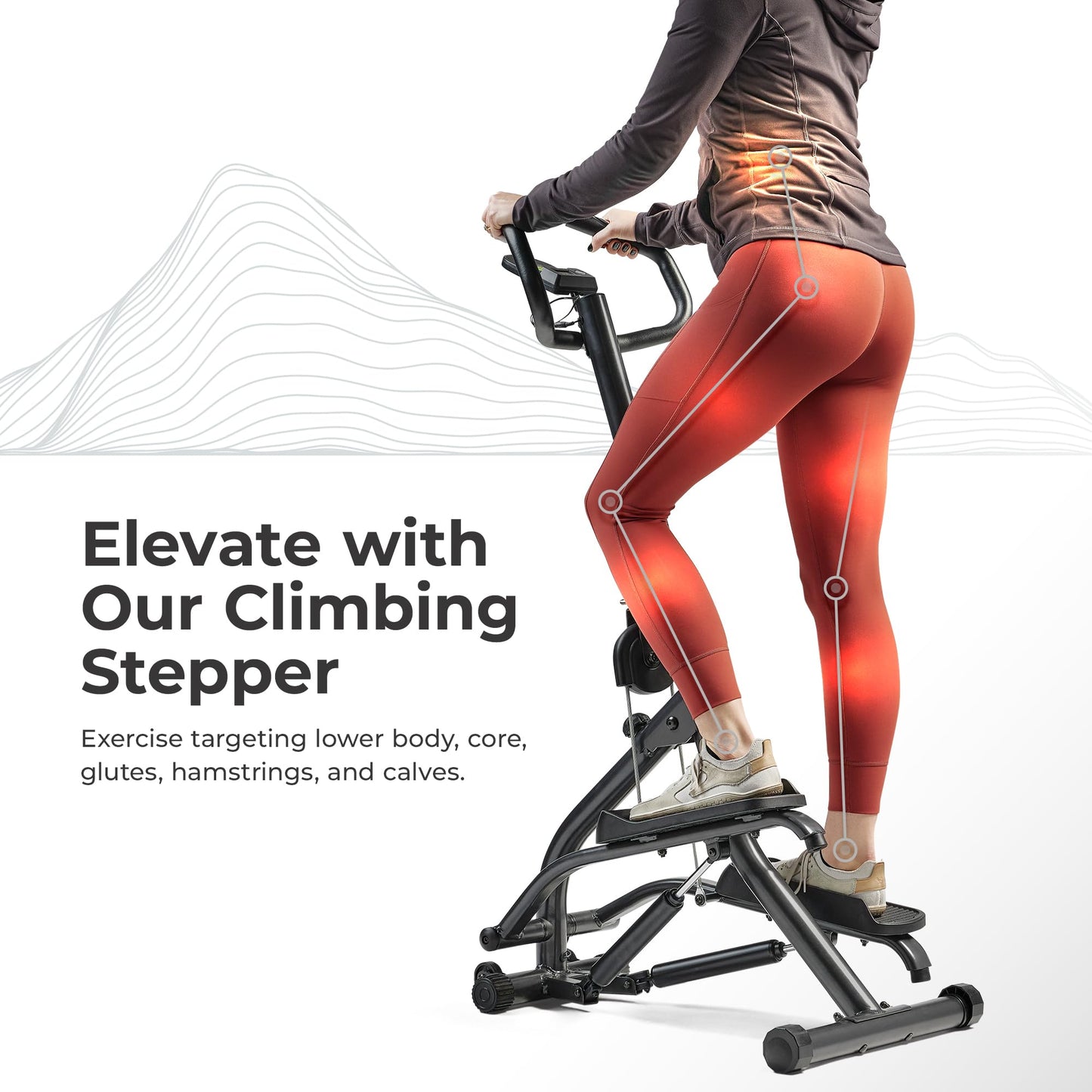 Sunny Health & Fitness Stair Stepper w/Handlebar, Extended Step Range Machine for Climbing Exercise, Compact, Height-Adjustable, Low-Impact & SunnyFit App Enhanced Connectivity – SF-S021001
