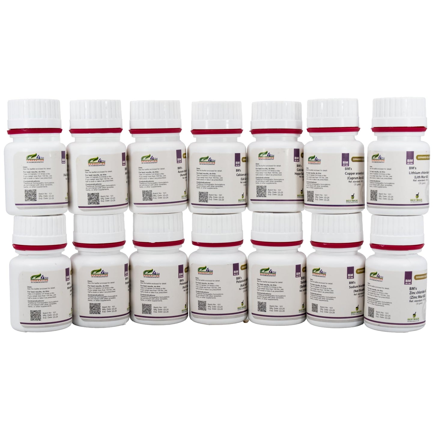 Bestmade Expanded Cell Salt Kit - 14 Additional Cell Salts for Cellular Detox, Nourishment & Targeted Natural Care, Trusted Homeopathic Remedies, 14 Bottles, 350 Pellets Each