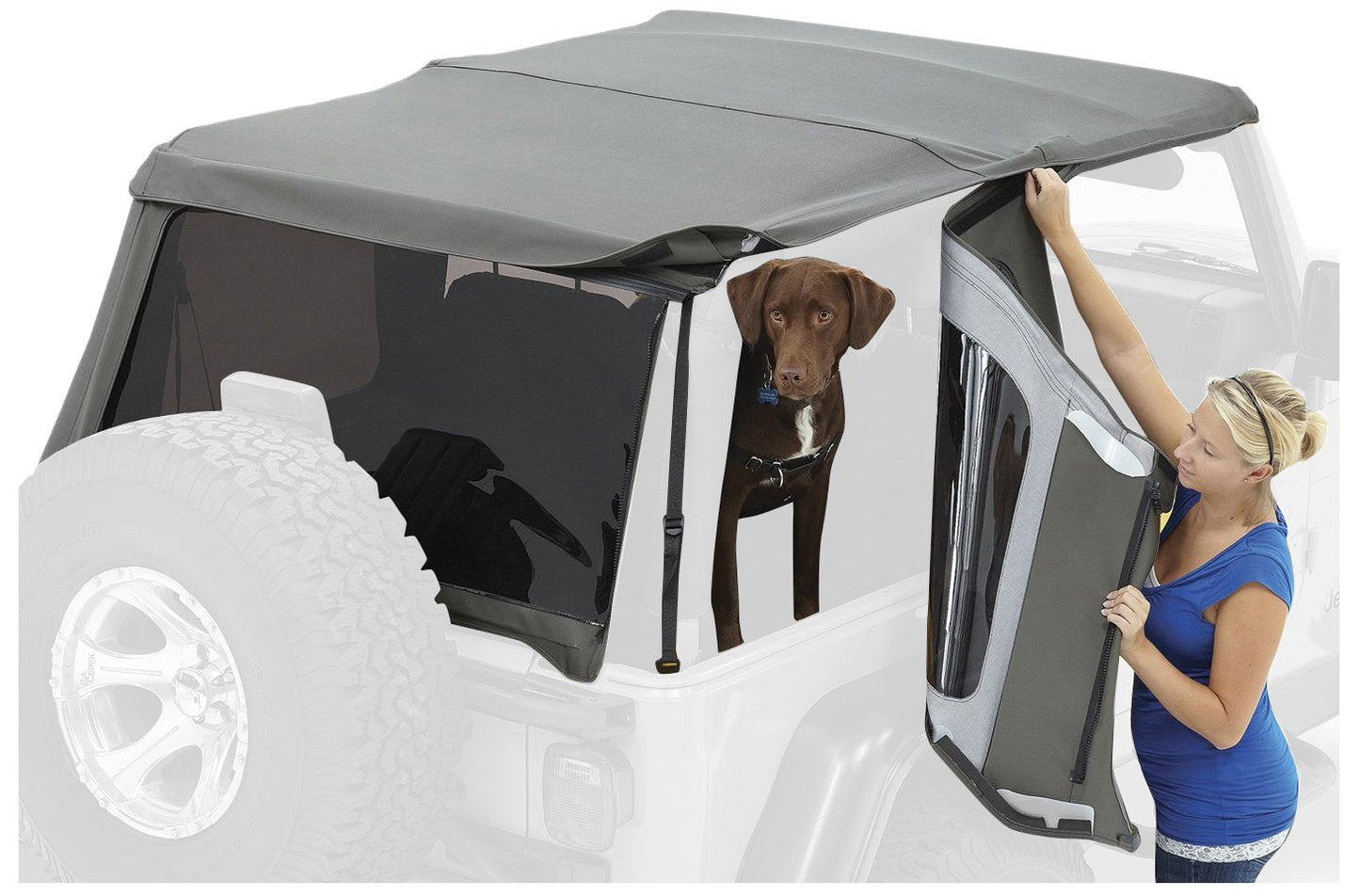 Bestop Window Set - Jeep '07-09 Wrangler JK 4-Door (Premium Black Twill)
