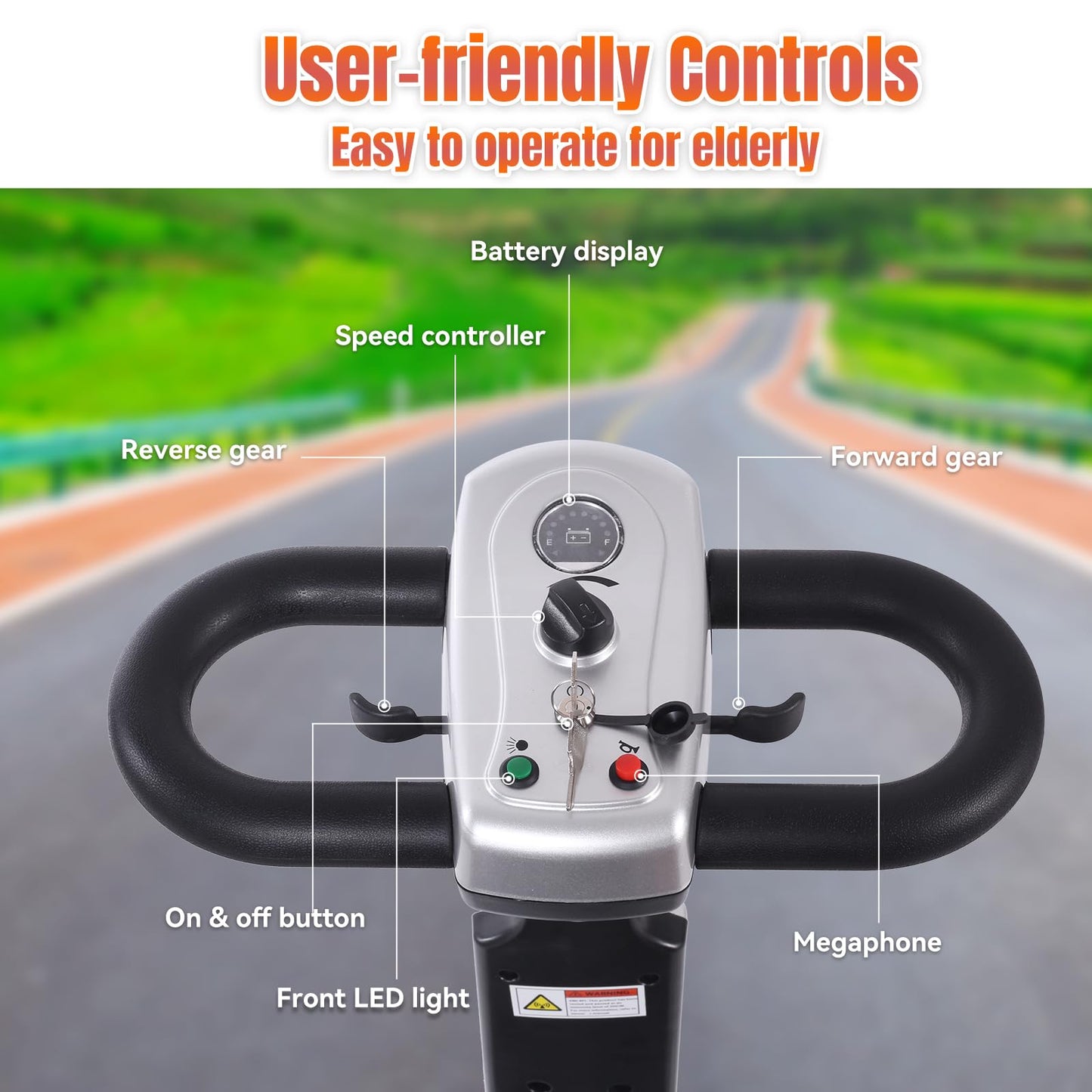 30 Miles Long Range 4 Wheel Electric Mobility Scooter Compact Heavy Duty Mobile for Travel, Adults, Elderly,Foldable Mobility Scooter with Charger & Basket (Silver)