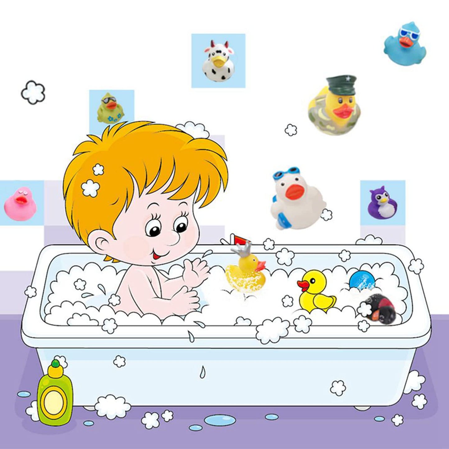 XY-WQ Rubber Duck 50 Pack for Jeeps Bath Toy Assortment - 2.3 Inch Bulk Floater Duck for Kids - Baby Showers Accessories - Party Favors, Birthdays, Bath Time, and More (50 Varieties)