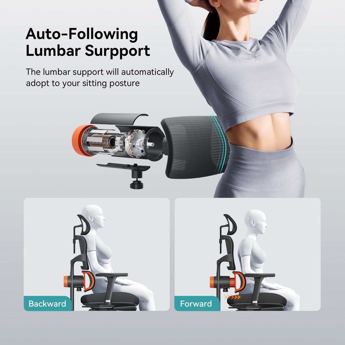 Newtral Ergonomic Office Chair with Fully Adaptive Lumbar Support, 136°Tilt Function, Computer Desk Chair with Soft 4D Armrest, Adjustable Headrest (Supreme Without Laptop Tray, Black)