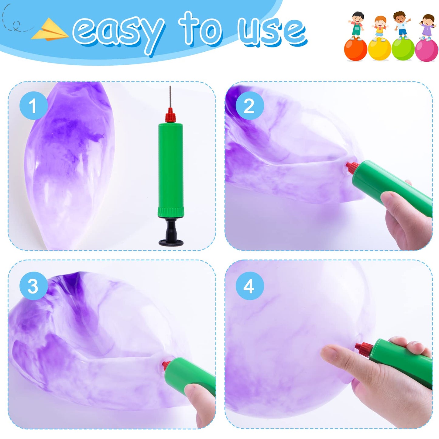 3 otters 6PCS Playground Balls, 8.5 Inches Beach Ball for Kids Inflatable Bouncy Balls with Air Pump, for Kids Adult Indoor Outdoor Sports Games