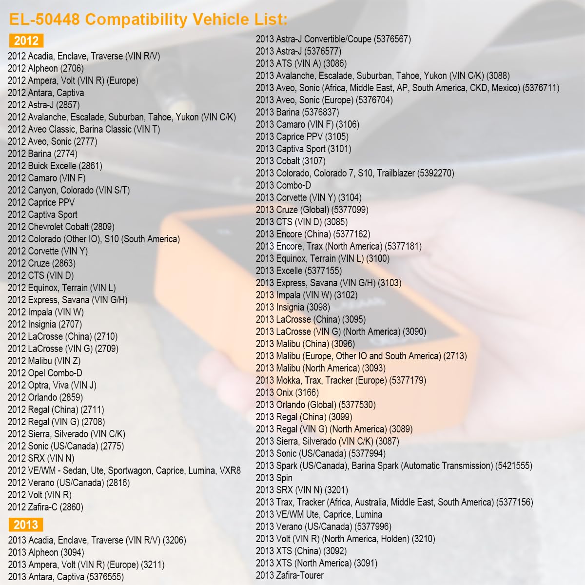 AICEL TPMS Relearn Tool for Car Tire Sensor, EL-50448 Tire Pressure Monitor Sensor Activation Reset Tool OEC-T5, System Programming Training for Buick Chevy Series Vehicles