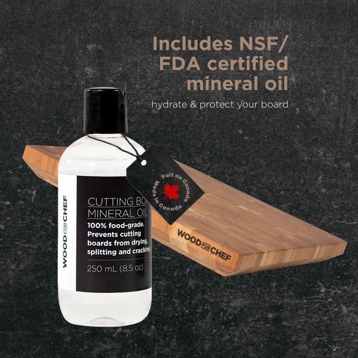WoodForChef Heritage Cherry End Grain Board – Heavy Butcher Block Board with Feet & Mineral Oil Bottle – Foodsafe Wooden Prep Deck for Kitchen & Professional Chefs - 18x16x2 inches