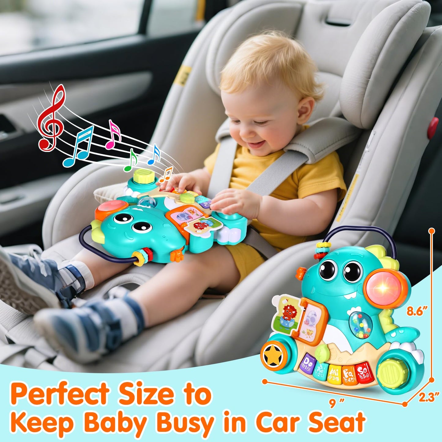 ITSFORU Baby Toys 6-12 Months Dinosaur Music Light Up Baby Piano Toys for 1 Year Old Boy Girl Early Learning Educational Piano Keyboard Infant Toys for 12 18 Months Baby Toy 1 Year Old Boys Girls Gift