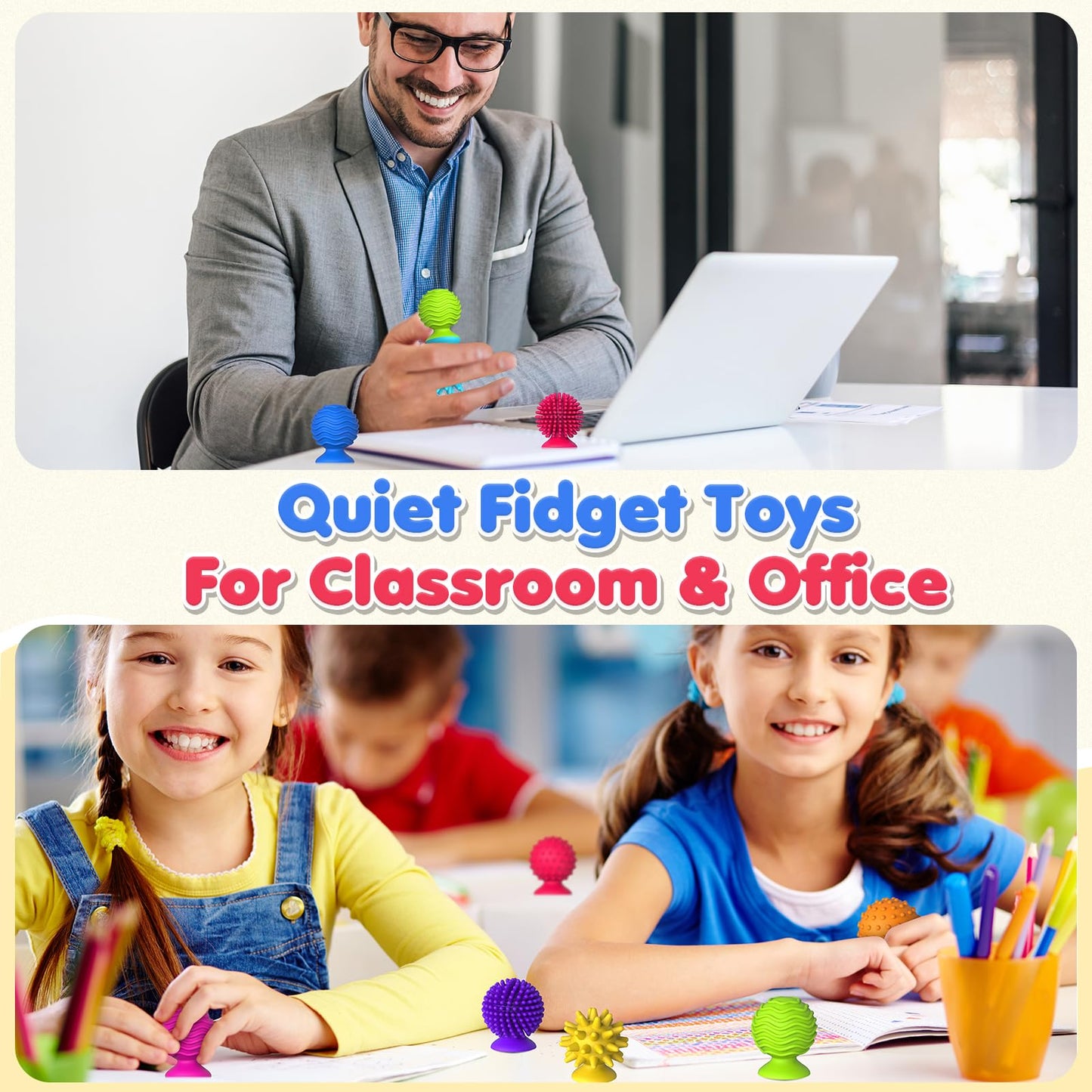 Sensory Fidget Toys Kids Adults: 16 Pack Textured Suction Toy - Sensory Toys for Autism Kids Calming - Quiet Fidgets for Classroom Prize - Travel Essentials Road Trip Activities for Girls Boys Gifts