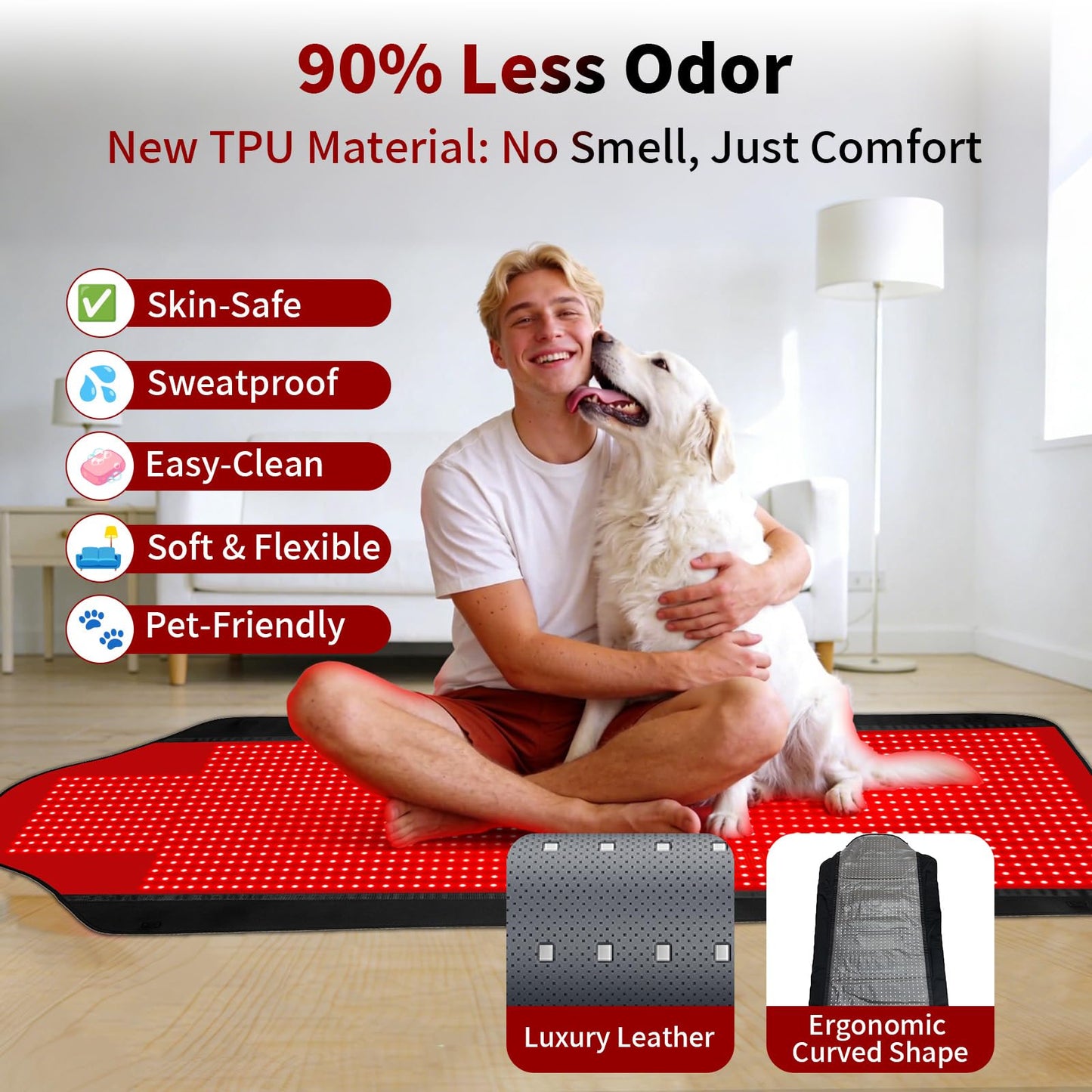 Xefinic Full Body Red Light Therapy Mat with 1707 LEDs, 3-in-1 660nm & 850nm TPU Infrared Light Blanket, 73" x 36" Foldable Therapy Pad with Timer Controller Pulse Modes for Home Use 192W