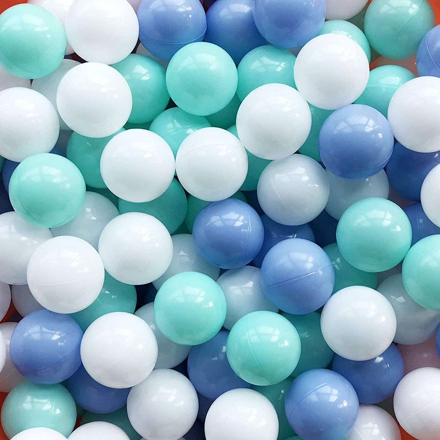 MoonxHome Ball Pit Balls for Toddlers, BPA Free Crush Proof Plastic Toy Balls for Ball Pit, Children's Pool Water Toys, Ideal Gift for Christmas Balls for Play Tent 2.15" Pack of 500 White&Green&Blue