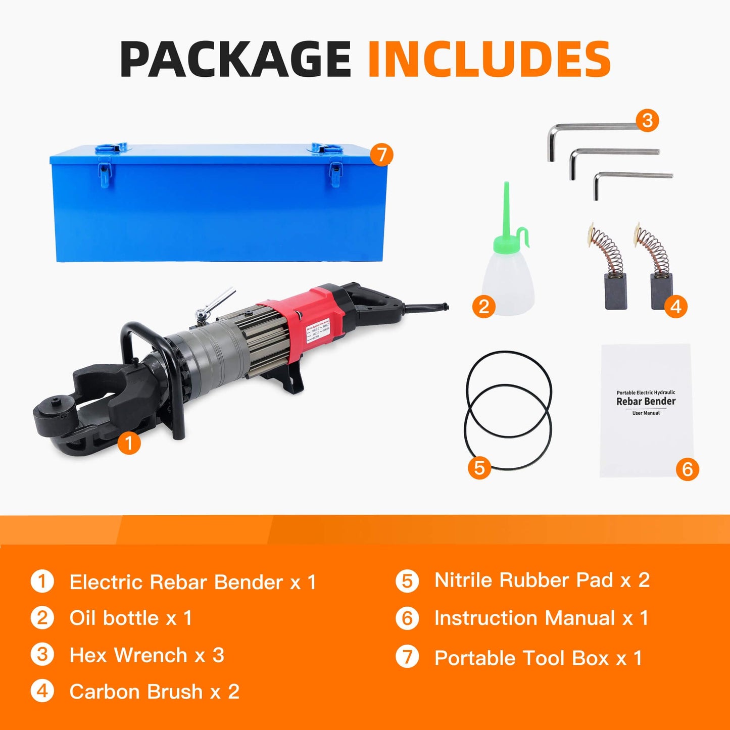 NAYAMOL 1400W Hydraulic Rebar Bender 14–22mm, 110V Electric Rebar Bending Machine, 0–130° Adjustable Angle, Fast 2.5–3.5s Operation, Portable Tool with Pure Copper Motor