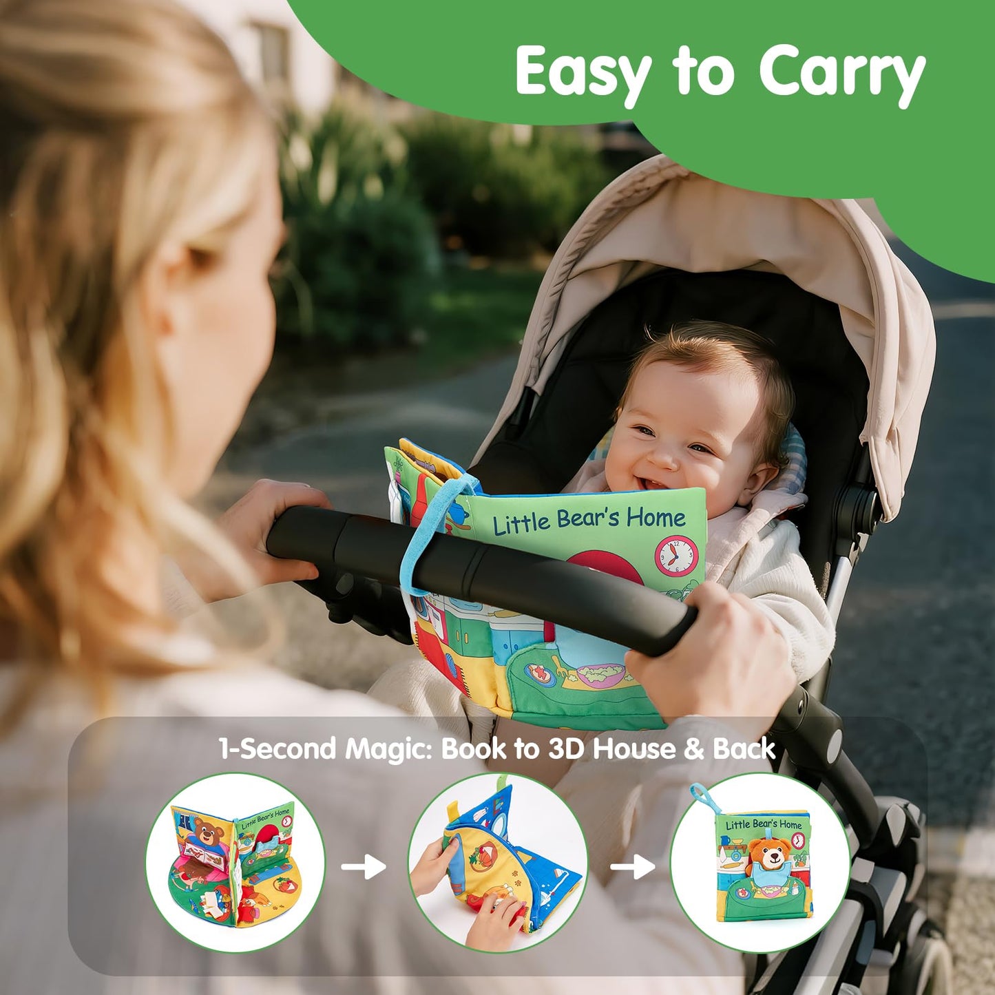 hahaland Baby Books 0-6 Months - 3D Touch and Feel Soft Activity Books Tummy Time Sensory Baby Toys