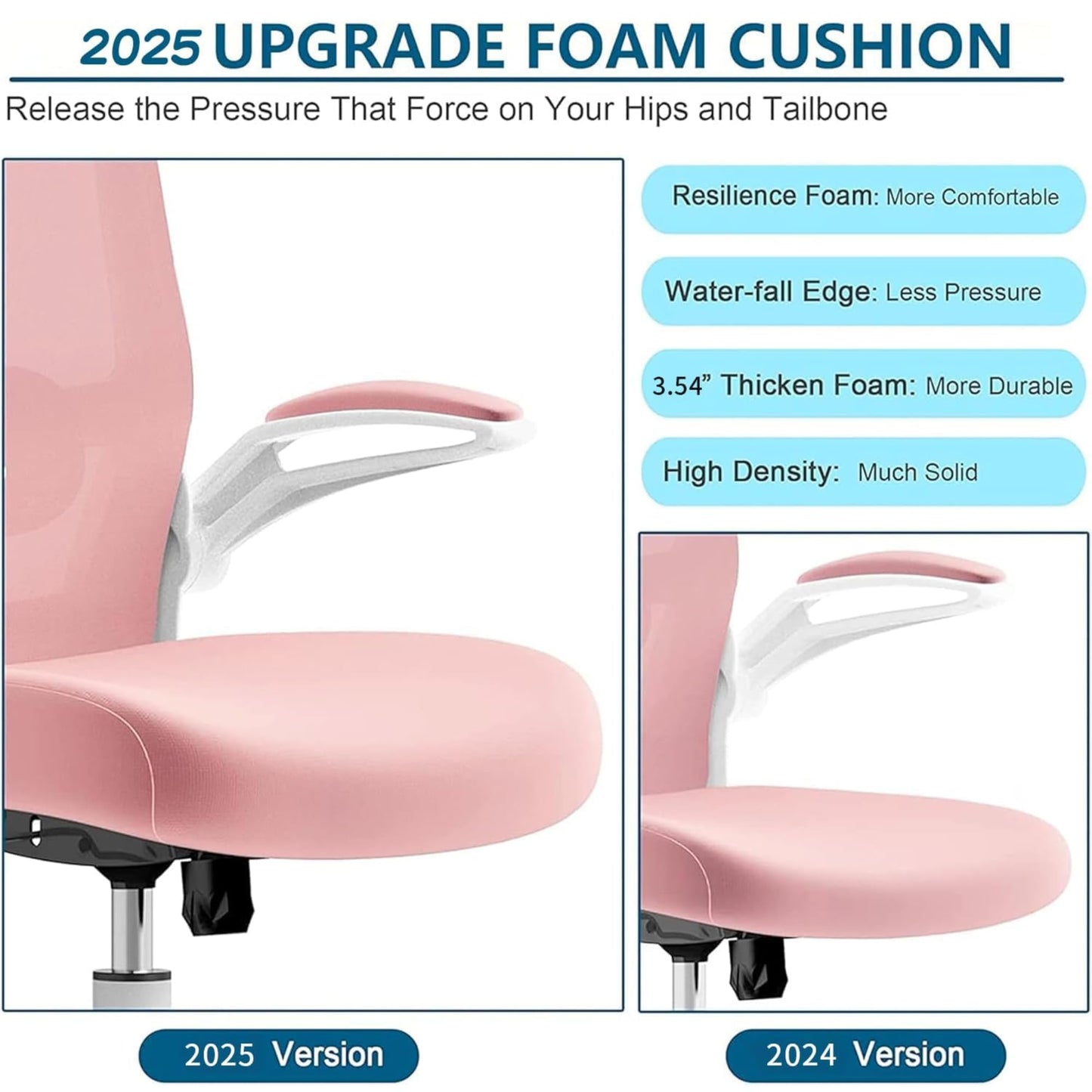 Mimoglad Office Chair, High Back Ergonomic Desk Chair with Adjustable Lumbar Support and Headrest, Swivel Task Chair with flip-up Armrests for Guitar Playing
