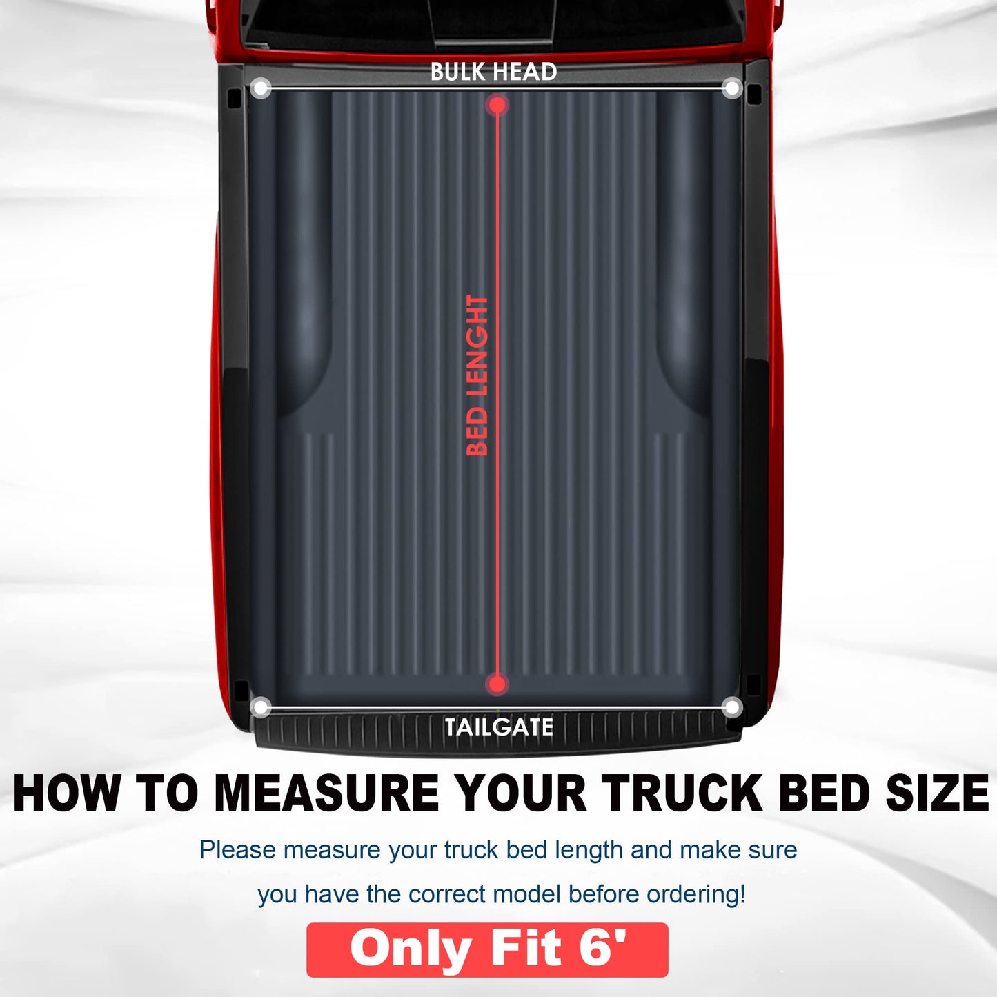 MOSTPLUS 6FT Roll-Up Soft Vinyl Truck Bed Tonneau Cover Compatible with 2005-2015 Toyota Tacoma Standard Model On Top Fleetside Cargo Bed 72Inch, Not for Flareside/Stepside Bed