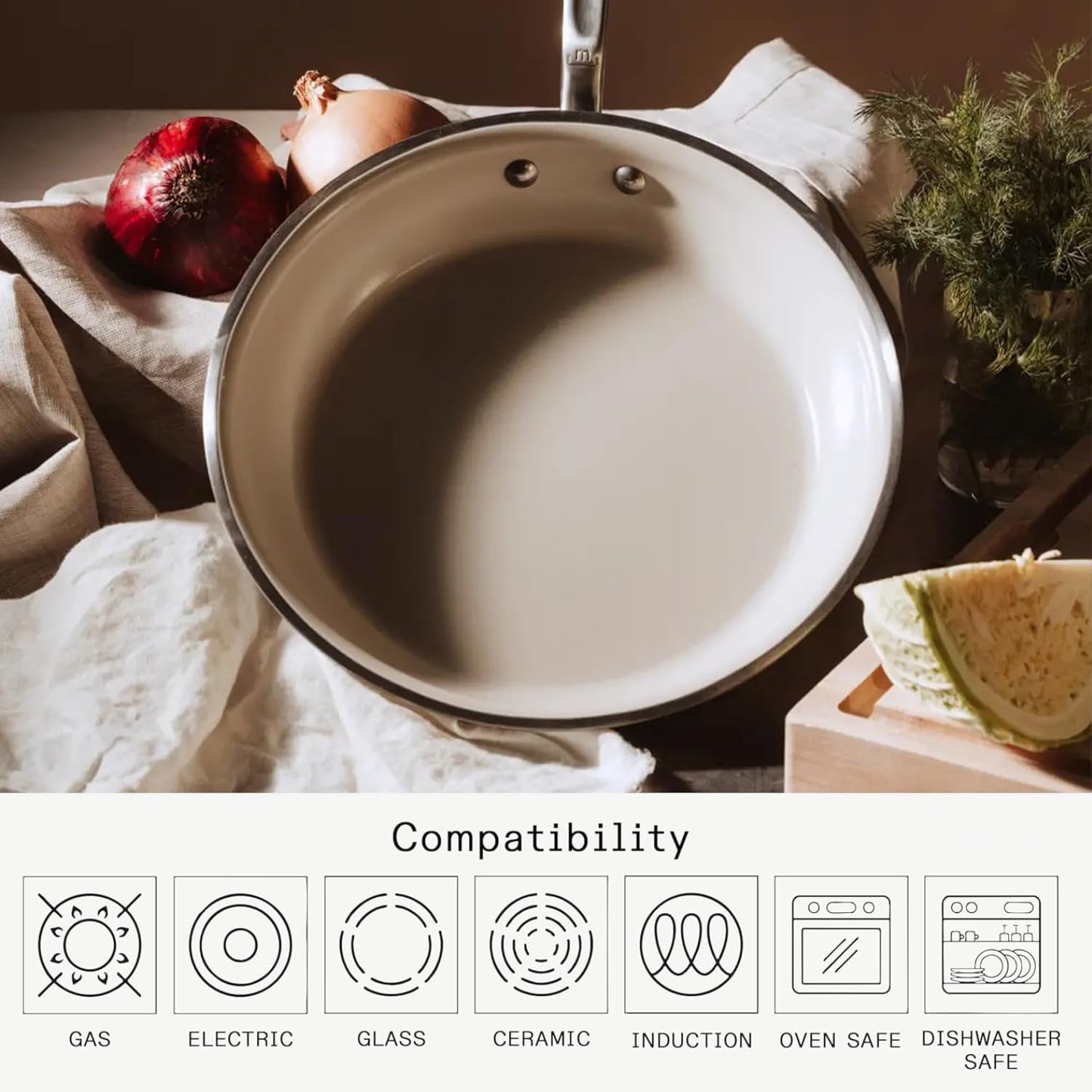 Made In Cookware | 3-Piece (Includes 8", 10", 12") Ceramic Non Stick Frying Pan Set (Stainless Handle) | 5-Ply Stainless Clad with Stay-Cool Handle | Professional Cookware