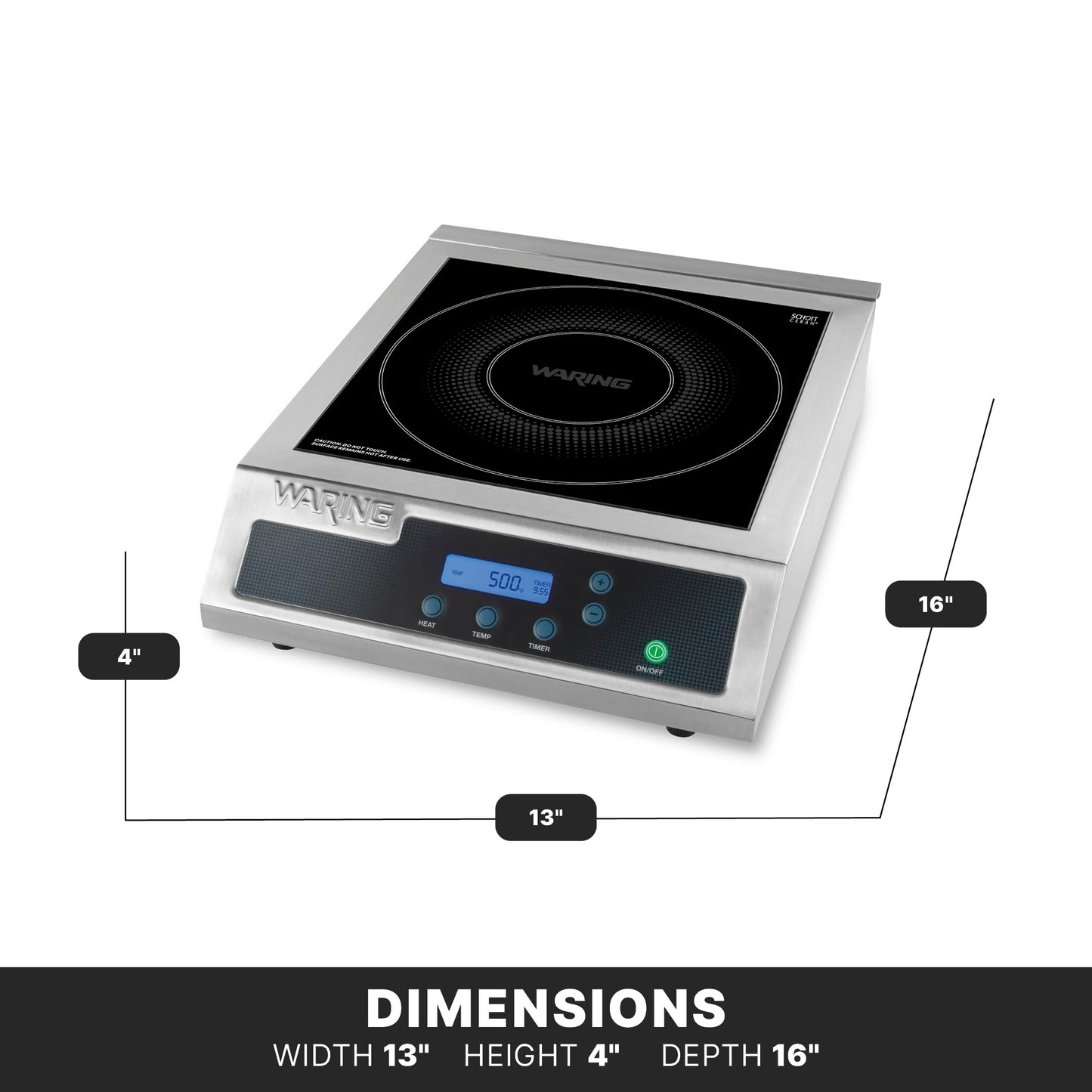 Waring Commercial Heavy-Duty Commercial Induction Range, 120V, 1800W