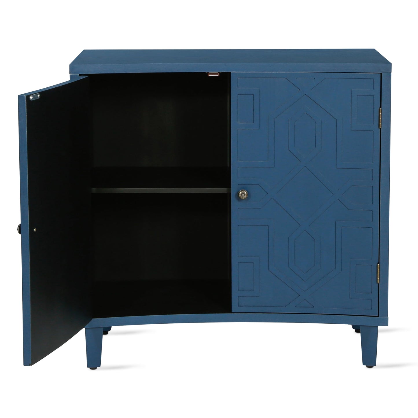 Christopher Knight Home Eyre Wooden Storage Accent Cabinet with 2-Door, Living Room Cupboard with Shelves, Dining Room/Kitchen Buffet Sideboard, Entryway Display Table,Home Office Decoration,Navy Blue