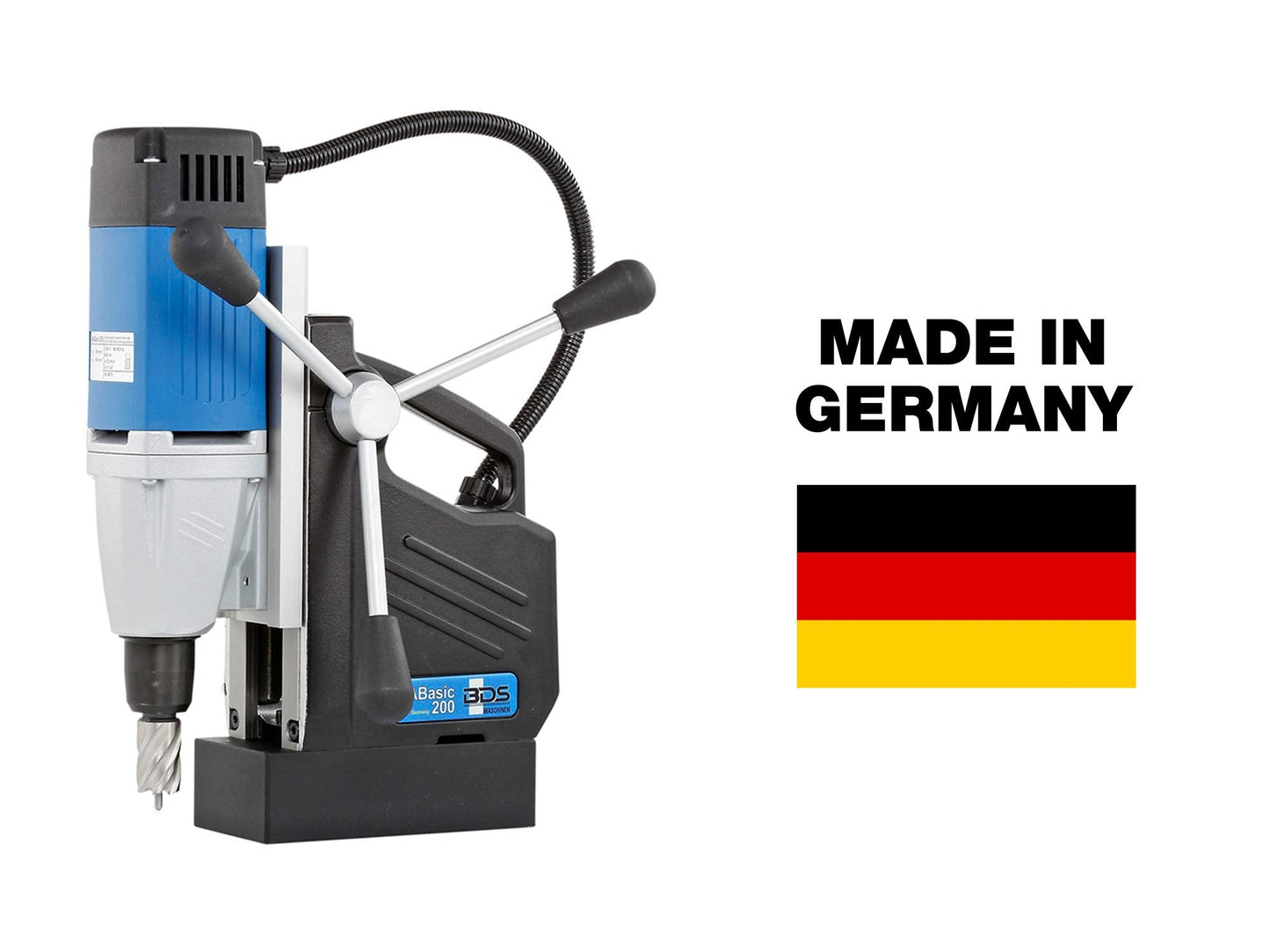 CS Unitec | MABasic 200 | Single-Speed Portable Magnetic Drill. Max Hole Capacity 1-3/8" Diameter, 8.2 Amp, 110 Volts, 450 RPM - Made in Germany