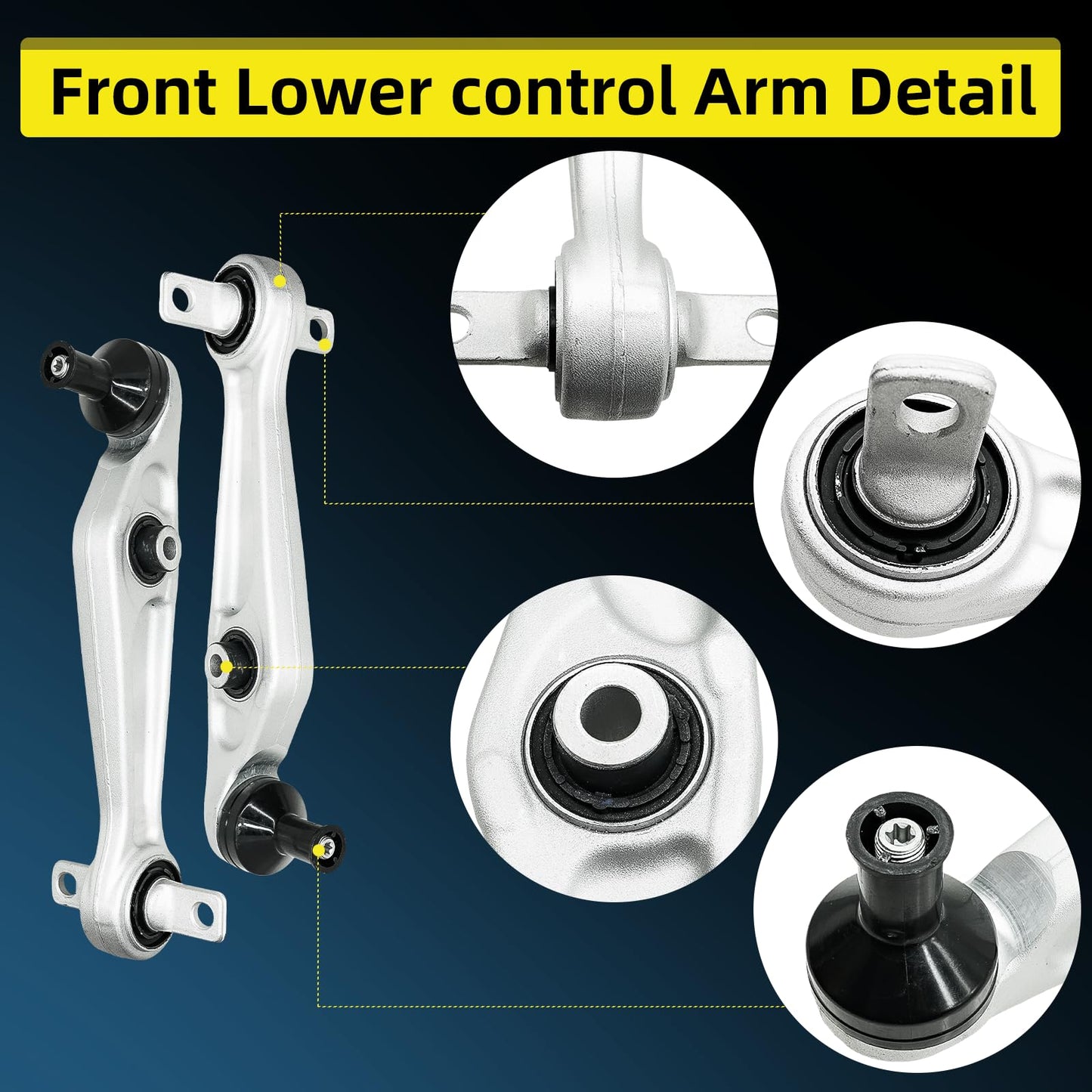 Front Lower Control Arm Fits for Tesla Model 3 2017-2021,Replacement for 104434100D 104435100C 104435400A 4Pcs with Ball Joint