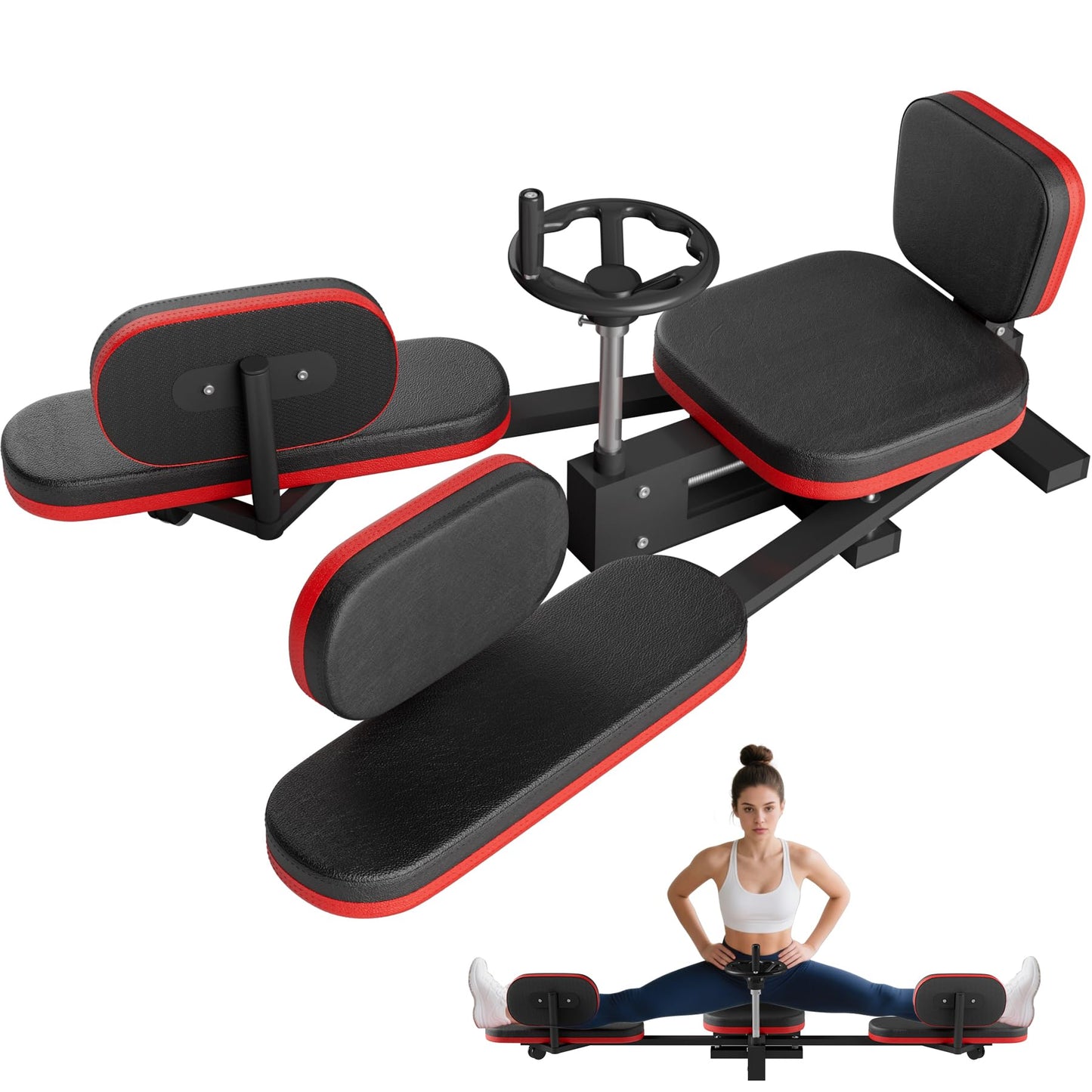 Loyesm 330LBS Heavy Duty Leg Stretcher Machine - Steel Frame Split Trainer with Adjustable Soft Padding, Flexibility Stretching Equipment for Home Gym, Dance & Yoga