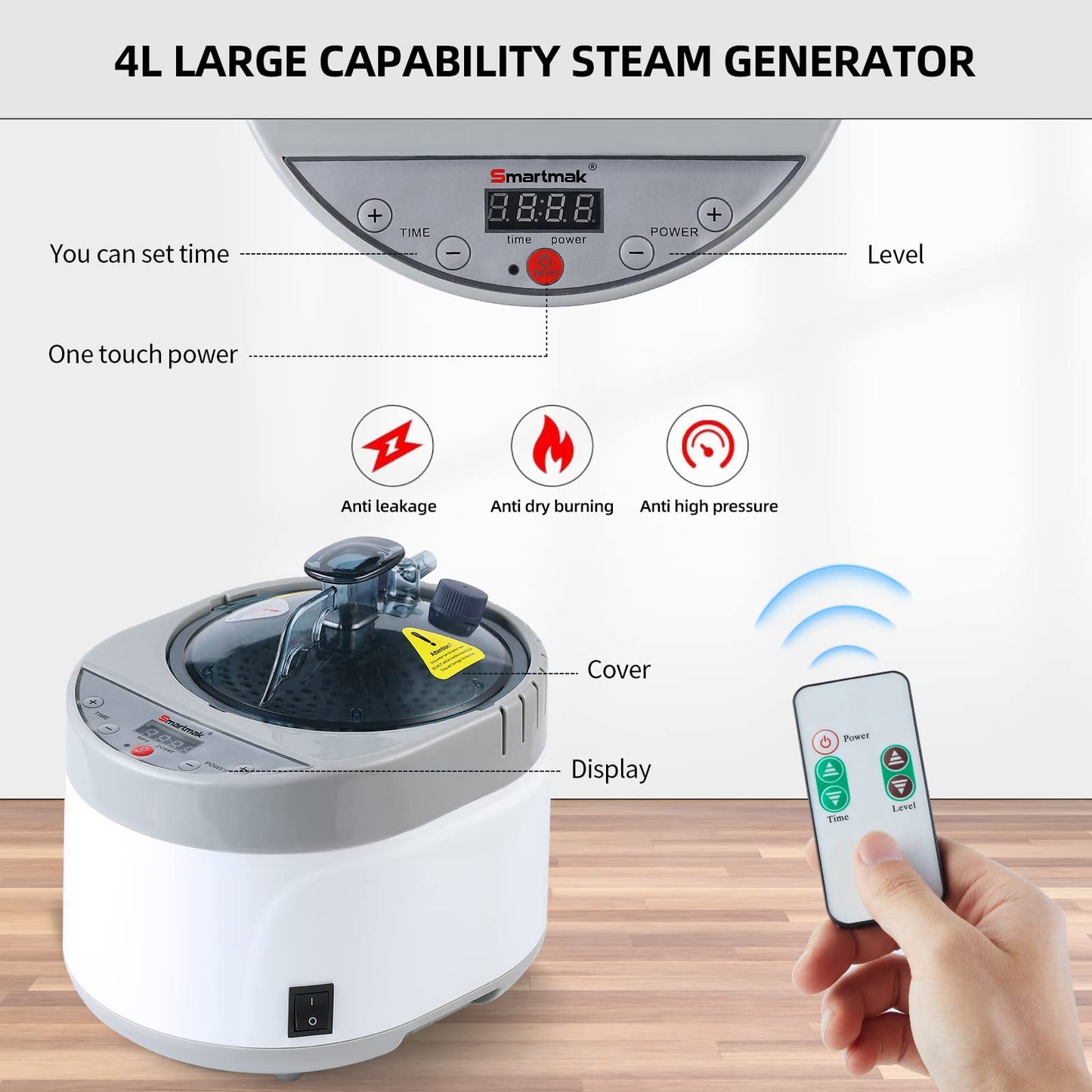 Smartmak Full Size Steam Sauna, One or Two Person Whole Body Large Space Home Spa, 4L Steamer Included-Darkgrey