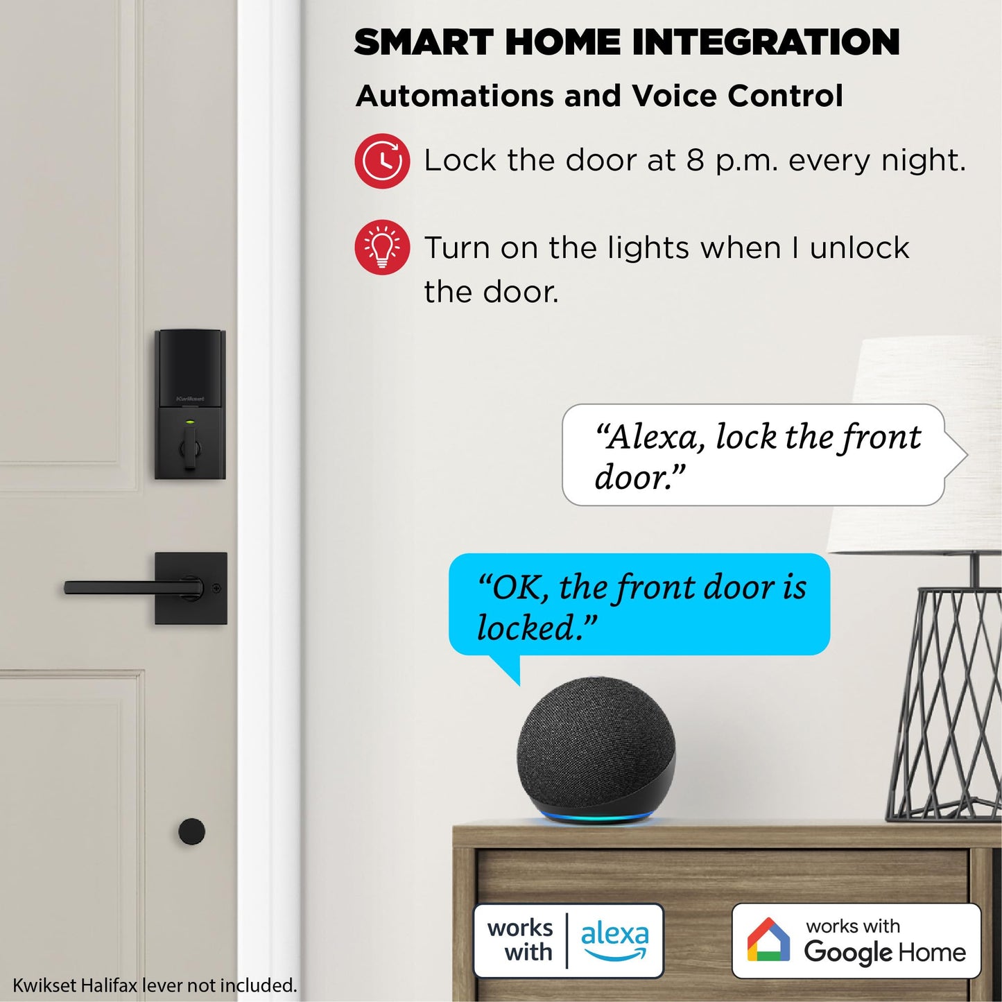 Kwikset Halo Touch Fingerprint Wi-Fi Smart Lock, Keyless Entry Door Deadbolt, Geofence Auto-Unlock, Grade AAA Certified, No Hub Required Easy Install, Matte Black Lifetime Finish Warranty