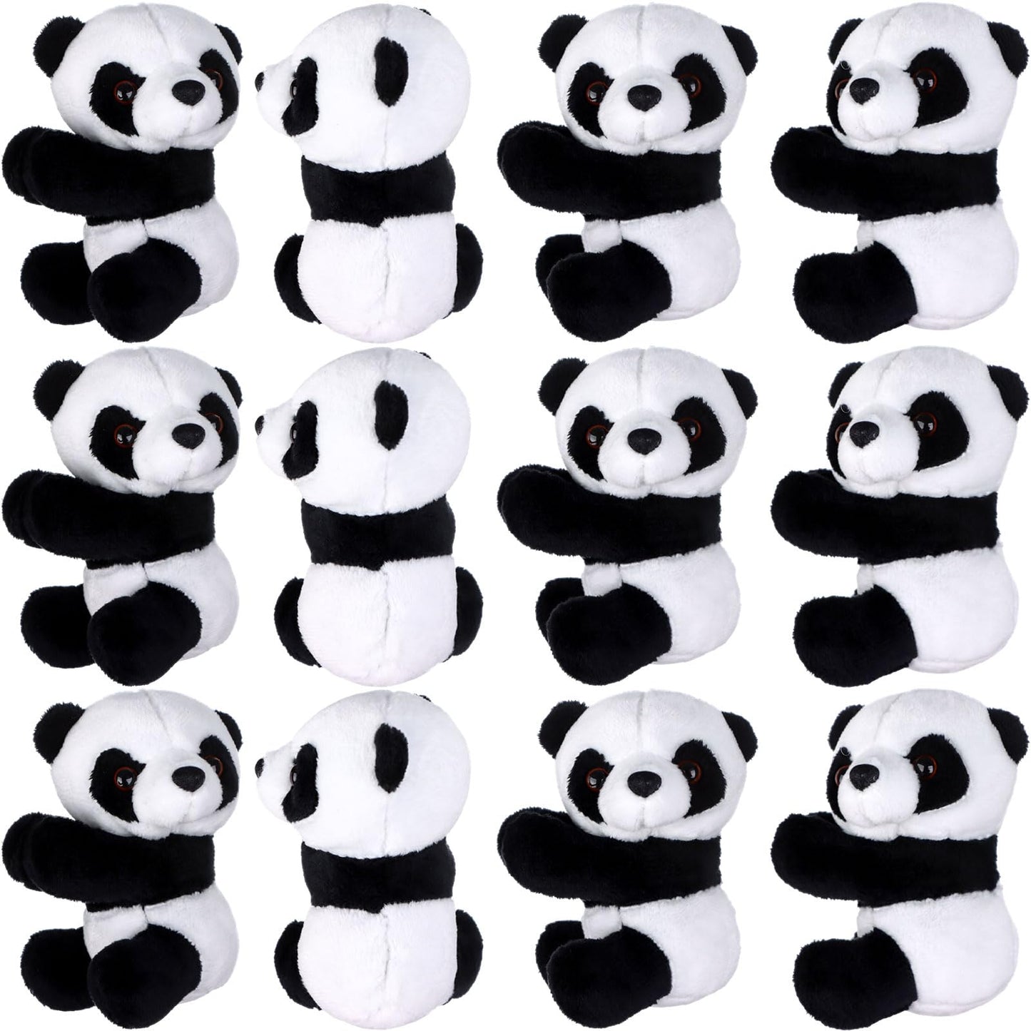 Haiabei 12Pcs Finger Panda Plush 4 inch Pandas Clips Curtain Holder Stand Note Memo Clips Photo Holder Cute Panda-s Toy Doll Finger Kids Toy,Home Decoration Plant Pots Bonsai Craft Decor