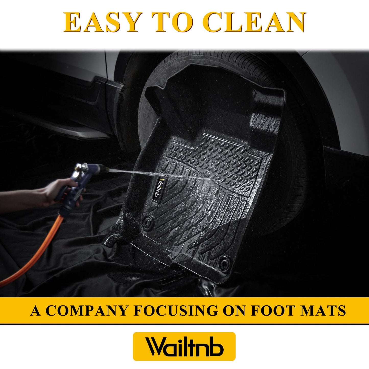 Wailtnb-All Weather Floor Mats for BMW X7 2019-2025 2026 (Only for 6 Passenger) Custom Fit BMW X7 40i, M50i, M60i Waterproof Durable Easy to Clean fit for 2019-2025 Accessories Black