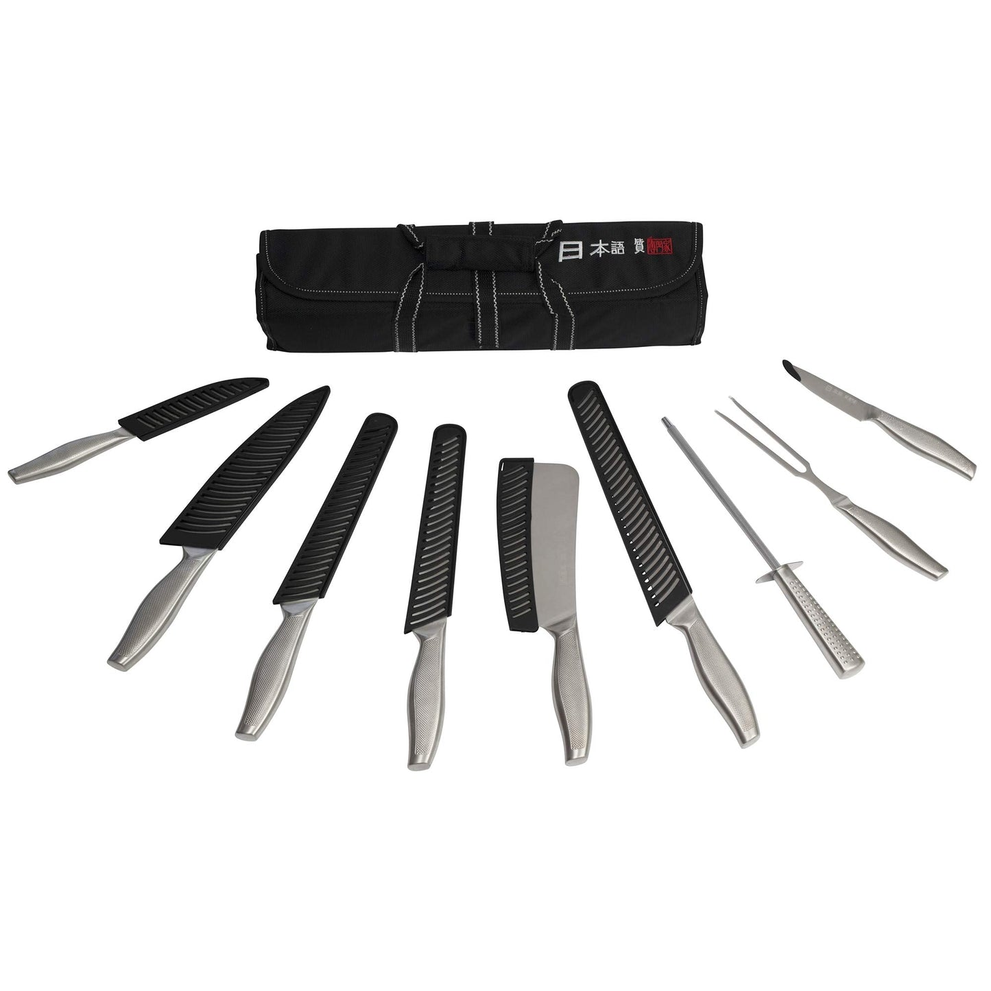 Ross Henery Professional Japanese Style Premium Stainless Steel 9 Piece Chefs Knife Set with Protective Sheaths in Canvas Carry Case