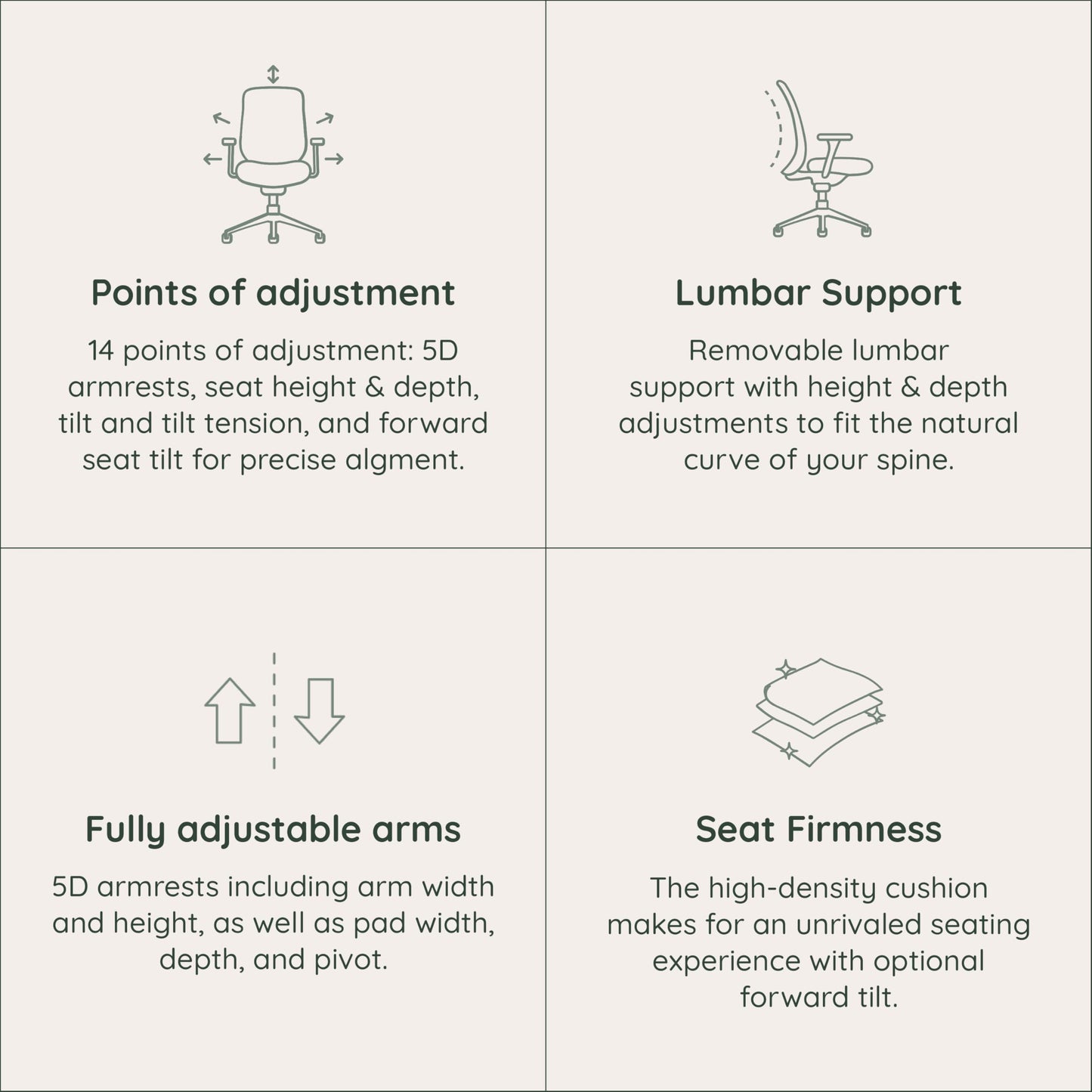 Branch Ergonomic Chair Pro - Mesh Office Chair with 14 Points of Adjustment - Height, Depth & Tilt Adjustable - 5D Armrests - Forward Tilt, Smooth Recline, and Lumbar Support - Mineral