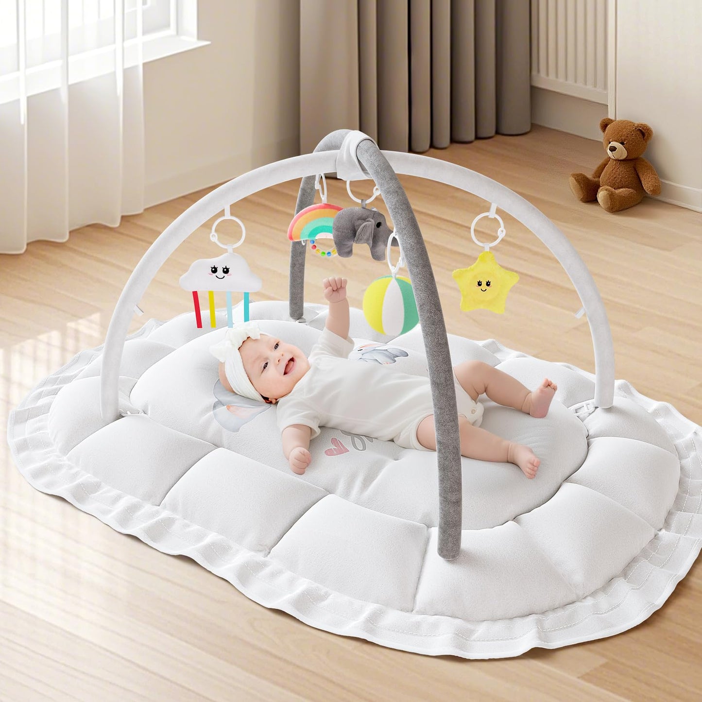 OCATO Baby Play Mat Gym: Baby Play Gym Mat Thick Large Baby Activity Center from Baby to Toddler Skills Development Baby Essentials Baby Shower Gifts Boy Girl for Babies 0-6-12 Months