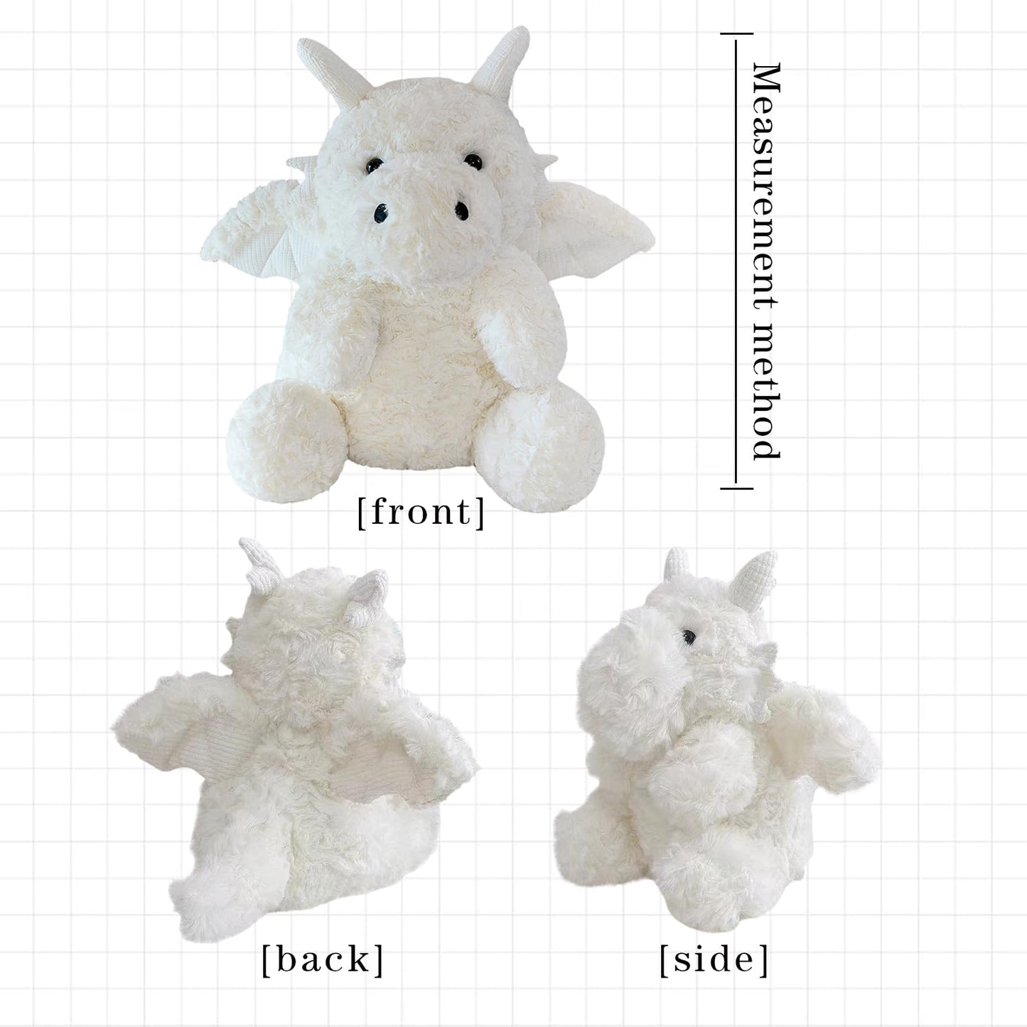 SUSULF Little Flying Dragon - Cute Stuffed Animal Plush Toy - Adorable Soft Dragons Toy Plushies and Gifts - Perfect Present for Kids (White,7.87in/20cm)