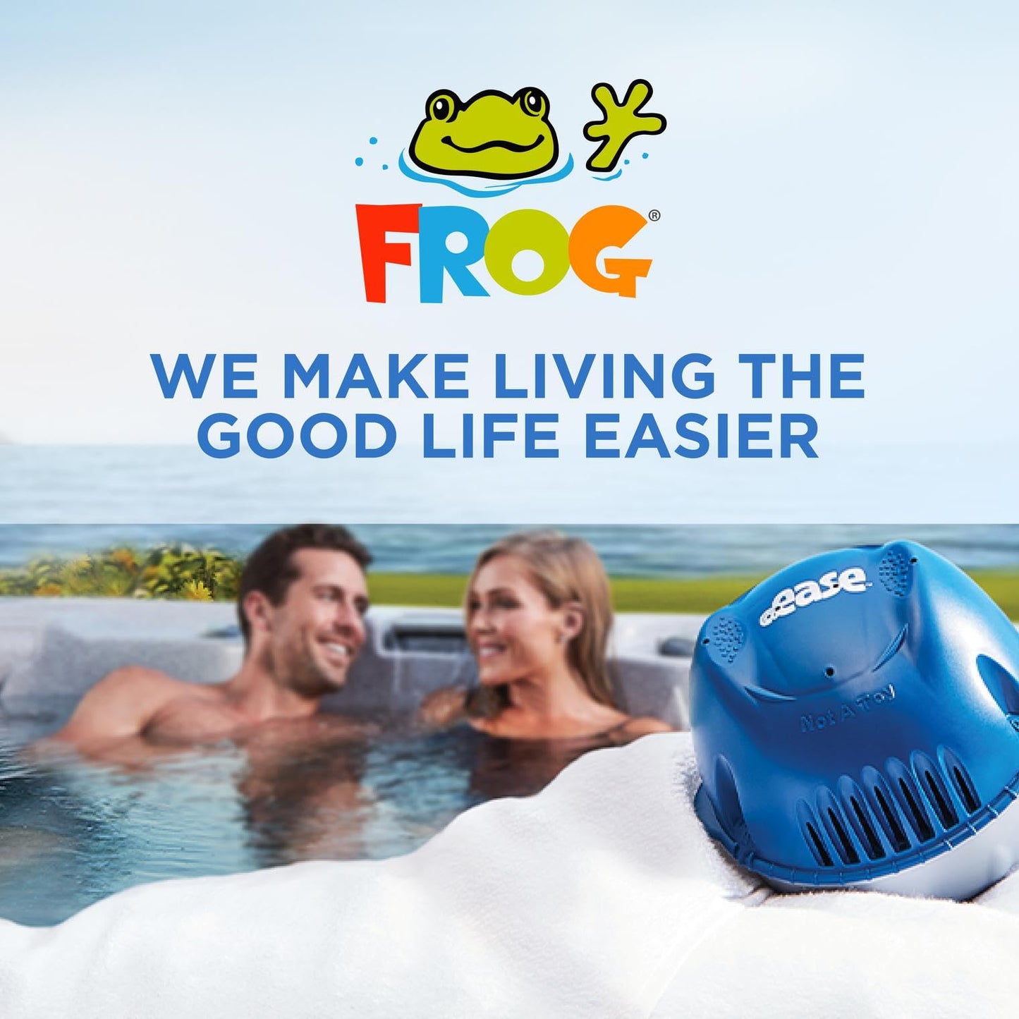 FROG @Ease Floating System for Hot Tubs - Quick & Easy Self-Regulating Hot Tub Sanitizer - Hot Tub Maintenance System with Sanitizing Minerals & SmartChlor Technology - 4 Month Bundle+