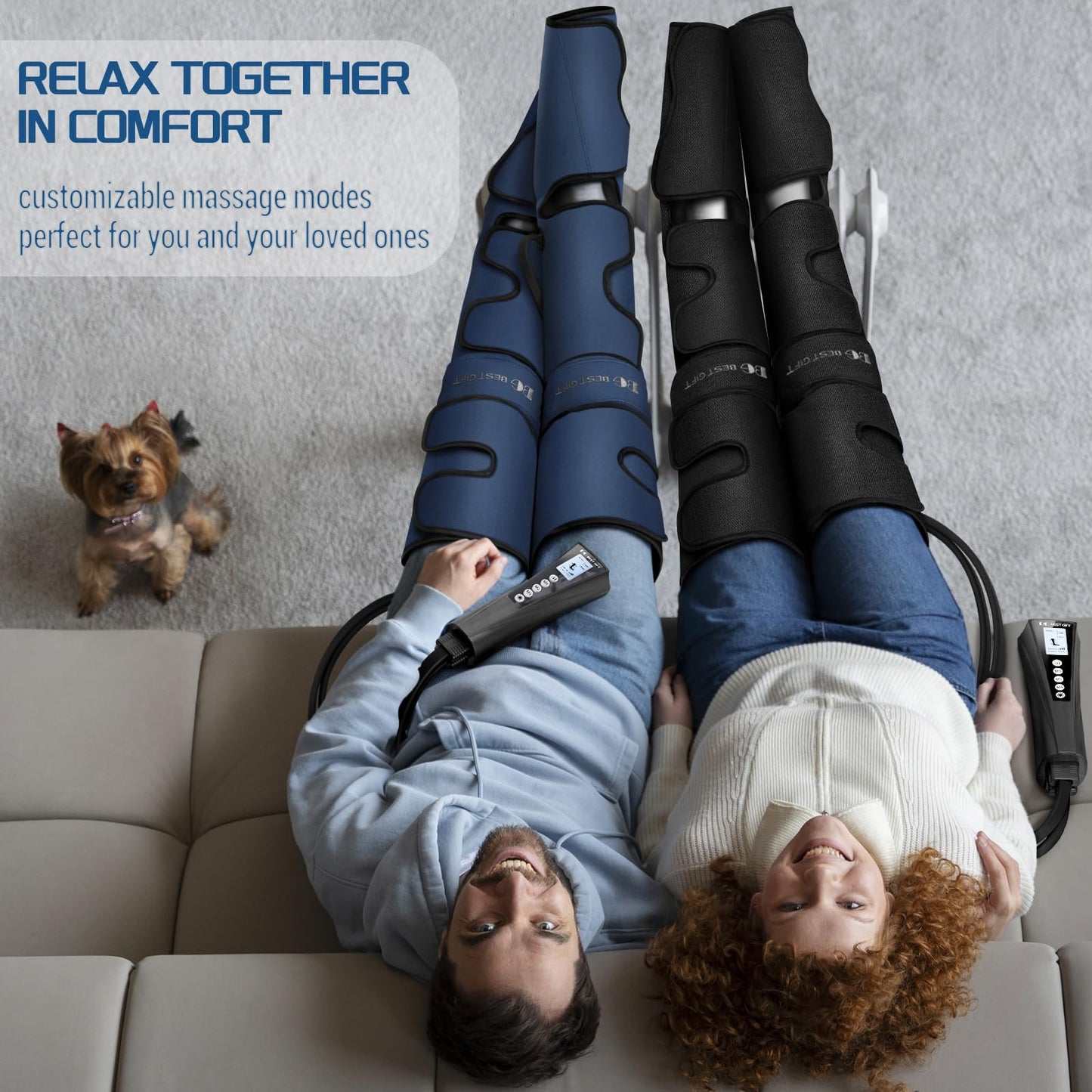 Gifts for Dad Mom Men Women Christmas Mothers Day, Fathers Day, Air Compression Massager with Heat for Foot, Leg, Calf, Thigh, Knee, Helpful for Vericose Veins, Muscle Fatigue, Cramps, Swelling, Edema