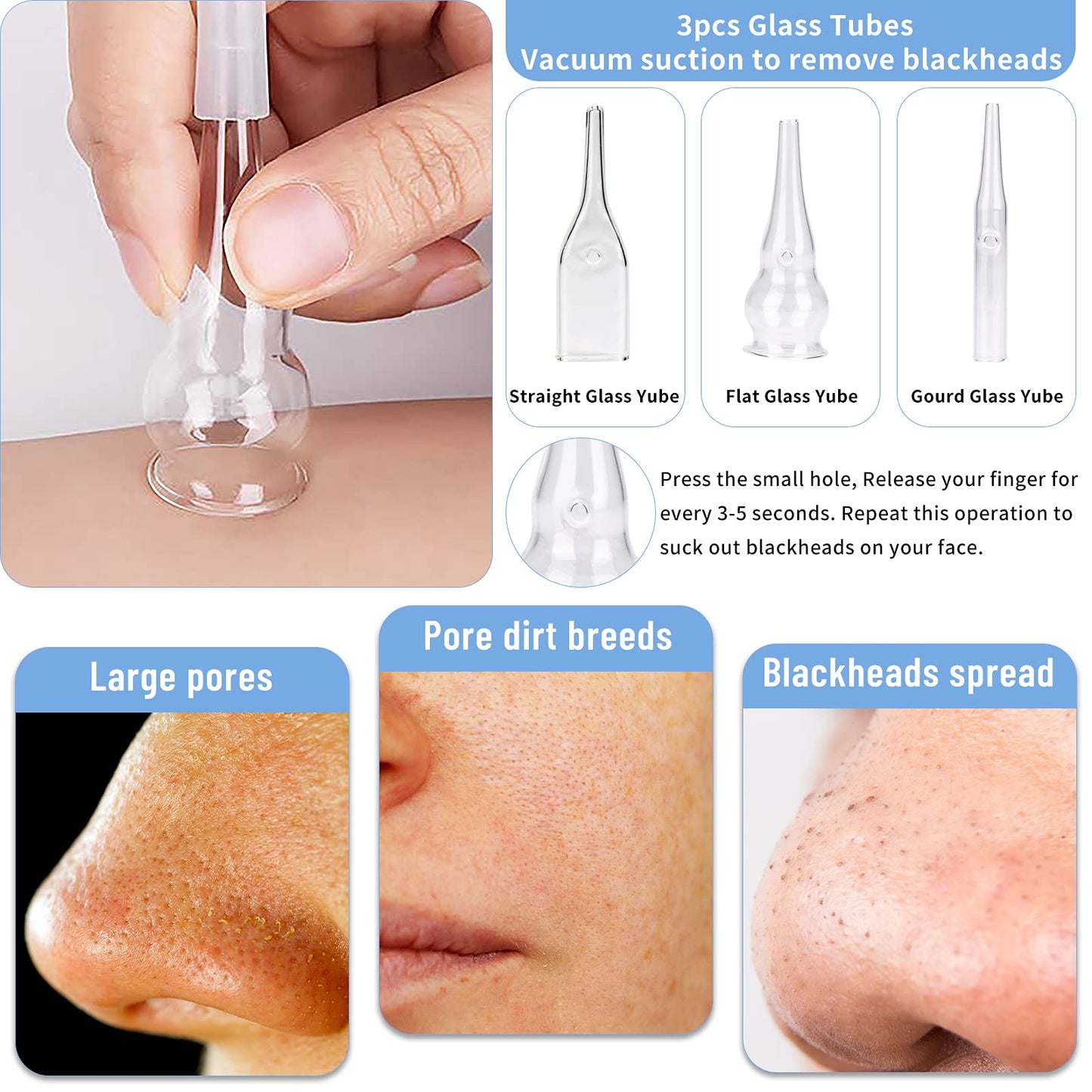 3 in 1 Diamond Microdermabrasion Machine, Yofuly 65-68cmHg Suction Power Professional Dermabrasion Equipment for Facial Skin Care