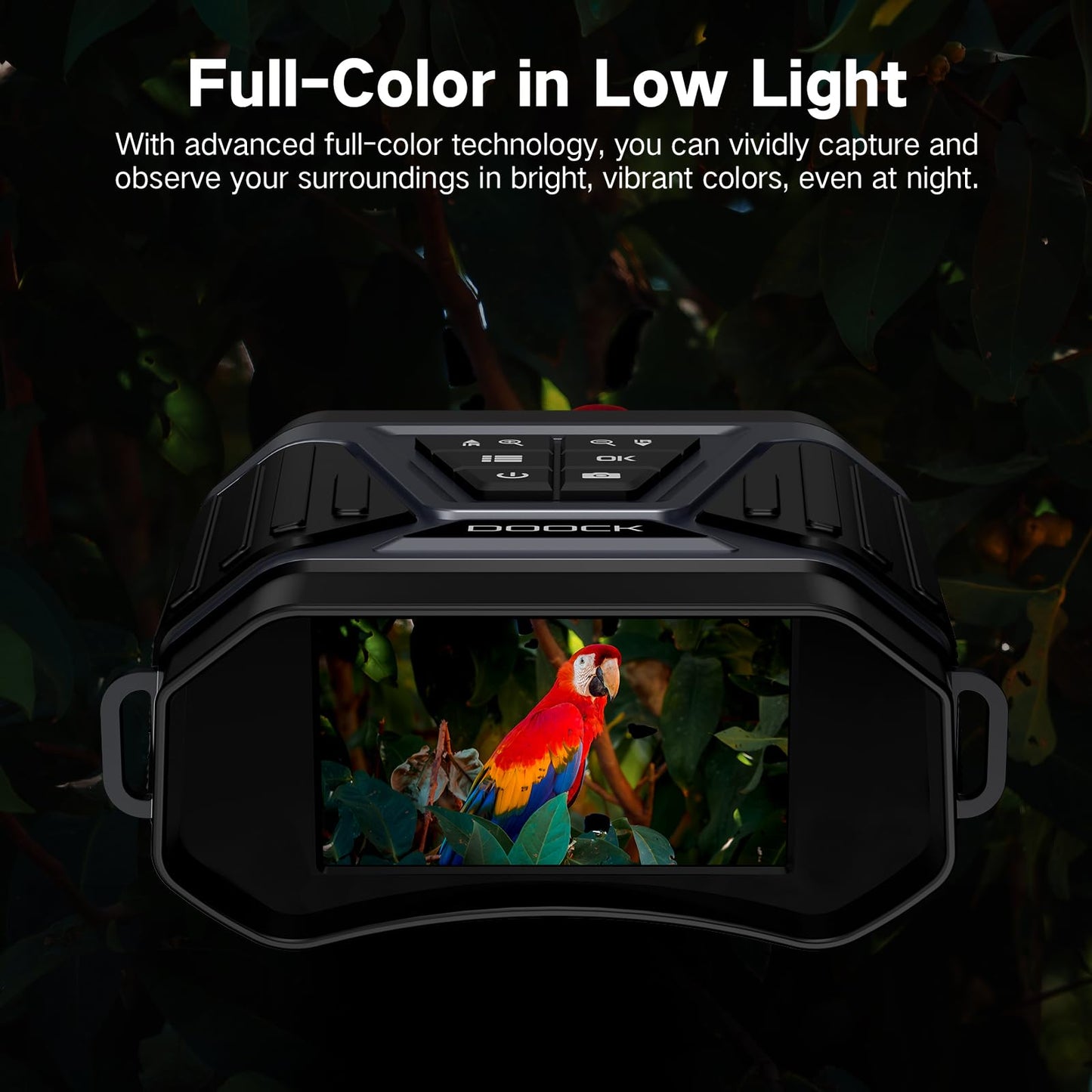 DOOCK Night Vision Goggles 4K Infrared Digital Binoculars with Full Color in Low Light, 32GB Memory Card, 5200mAh Rechargeable Battery, WiFi Connect & GPS Function for Camping, and Fishing-Silver Gray