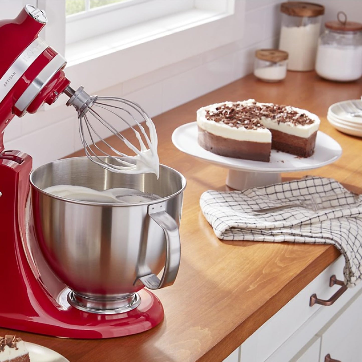 K45WW 6'' Wire Whip Compatible with 4.5-5Qt KitchenAid Tilt-Head Stand Mixer, Kitchenaid Whisk Replacement For Egg Cream Stirrer, Flour Cake Balloon Whisk，Kitchenaid mixer attachments