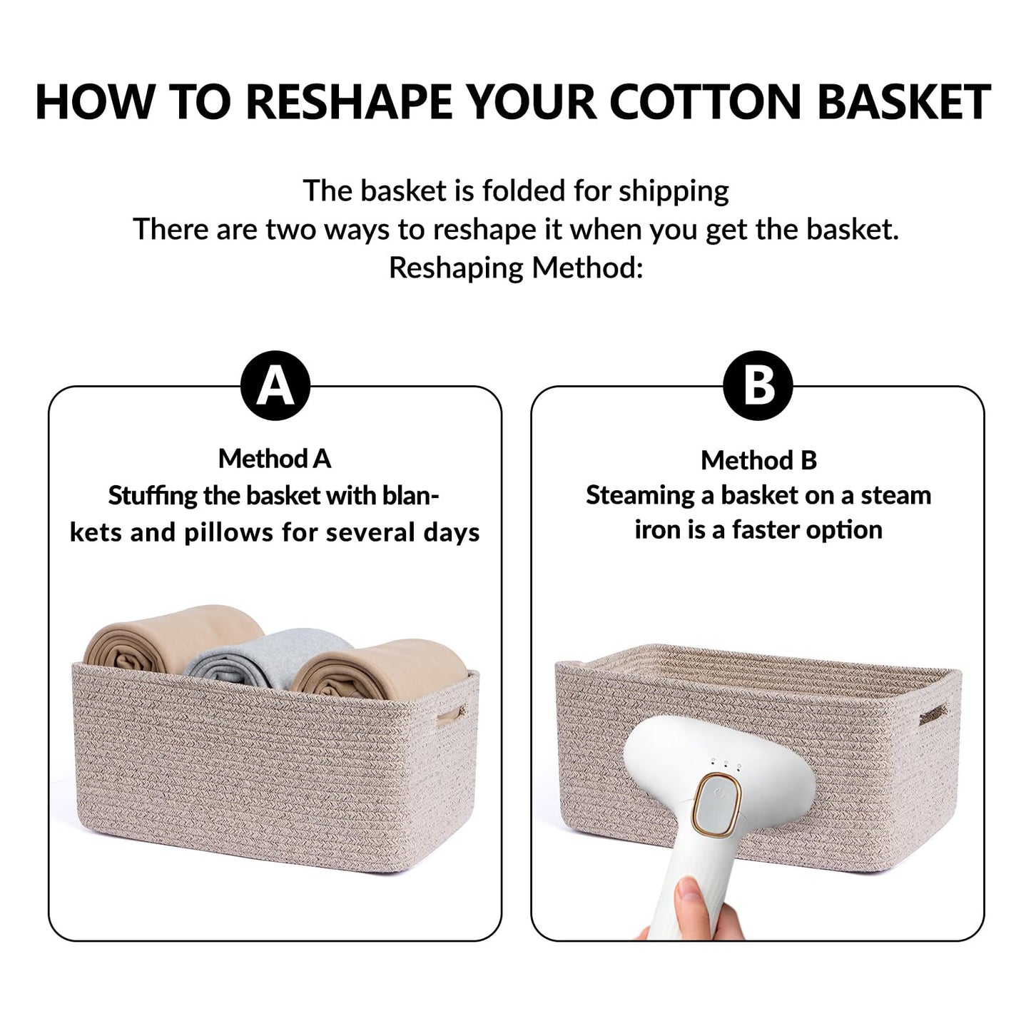 MiniArk Large Storage Baskets for Shelves, Closet Organizers Bins for Clothes Blanket Towels, Baby Nursery, Toy Baskets Box, Woven Rope Baskets, 17 x 13 x 7.5”, 3 Packs Mixed Brown