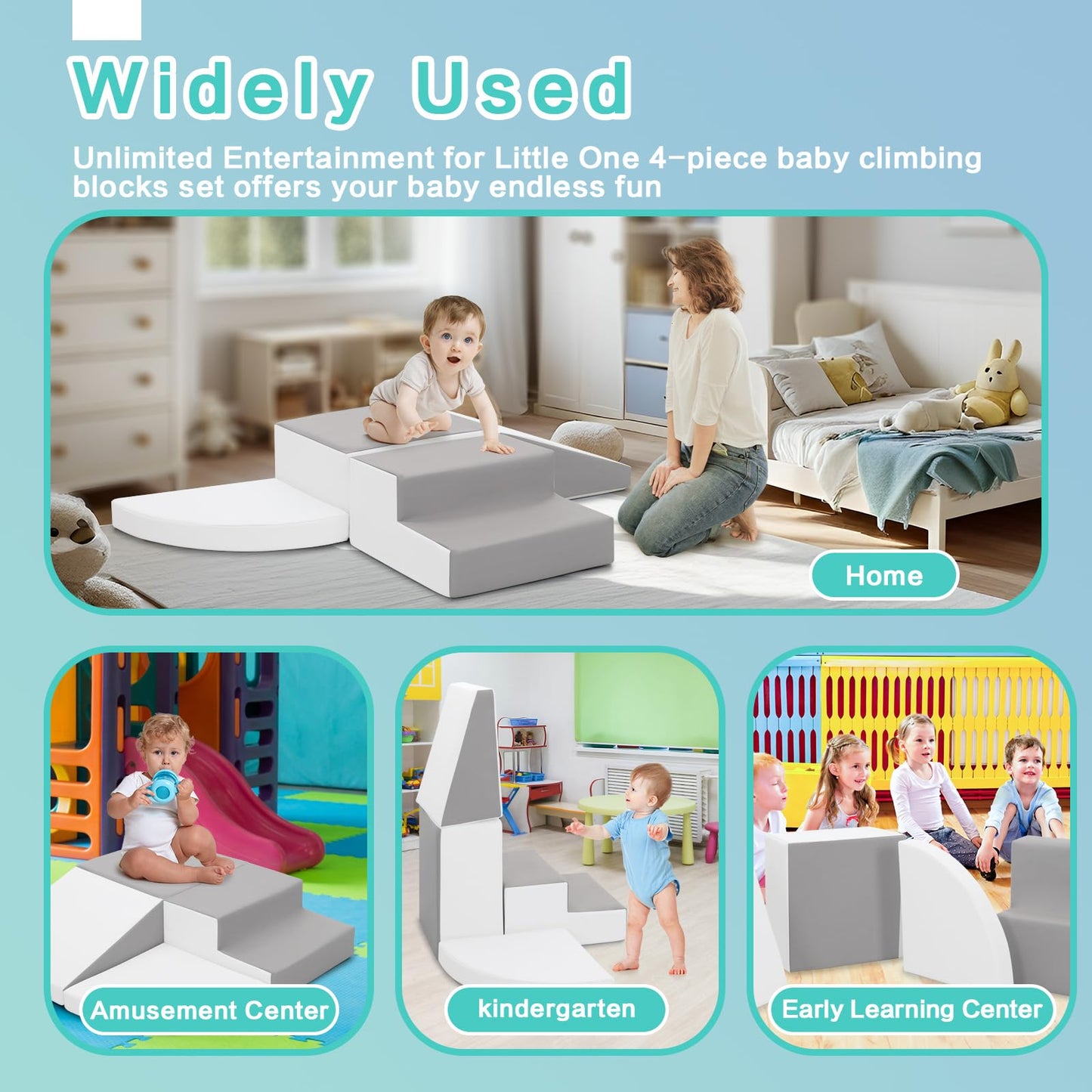 TODIBY Foam Blocks Climbing for Kids: Toddler Toys for Indoor and Outdoor Fun - Soft PU Leather Play Structure for Crawling and Sliding - Ideal for Playhouse and Play Gym Activities