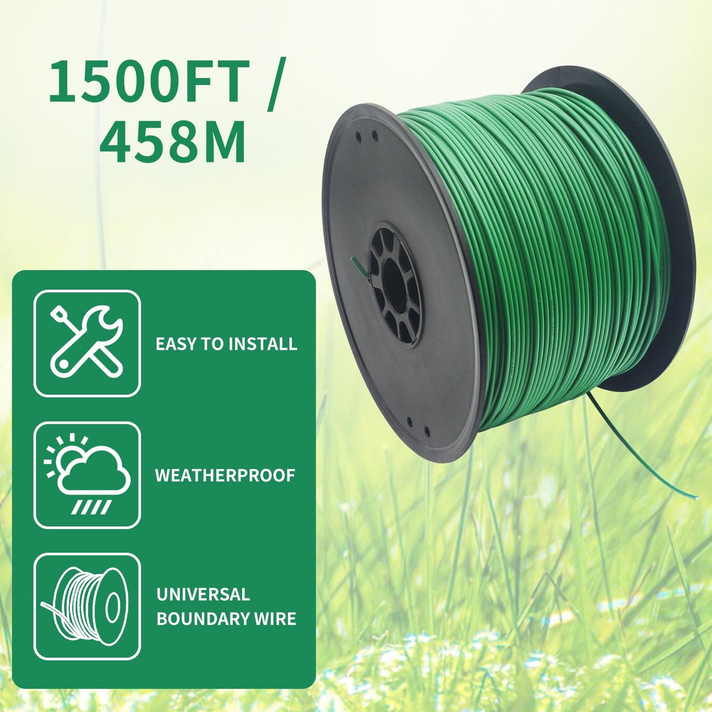 Multisland Universal 1500FT Robotic Mower Boundary Wire Automatic Lawnmower Perimeter Wire and 20FT Robotic Lawnmower Boundary Wire Splice Kit