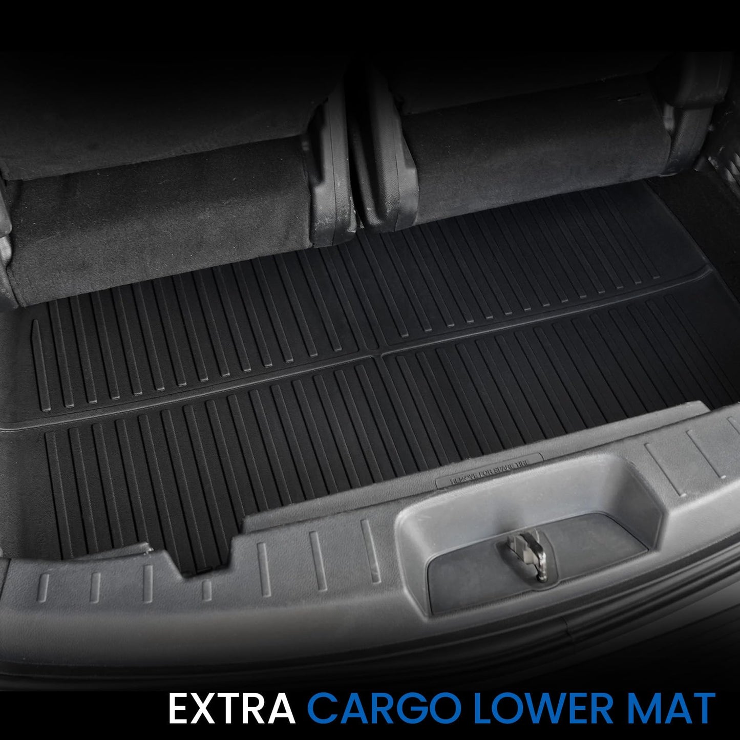 JOULARISE Floor Mats Cargo Mat Set for 2015-2019 Ford Explorer 7 Seats, All Weather TPE Cargo Liner Trunk Lower Mat Door Sill Guards Accessories (15-19 | 7 Seats Floor Mats Set)