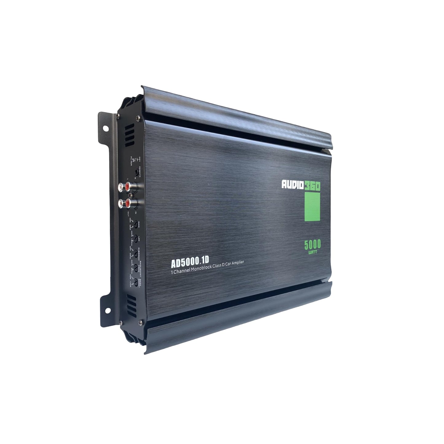 Audio360 AD5000.1 Monoblock Car Audio Amplifier, 5000W Max Power, Compact Class D 1-Ohm Stable Subwoofer Amp with 90dB SNR, Clean Deep Bass Output